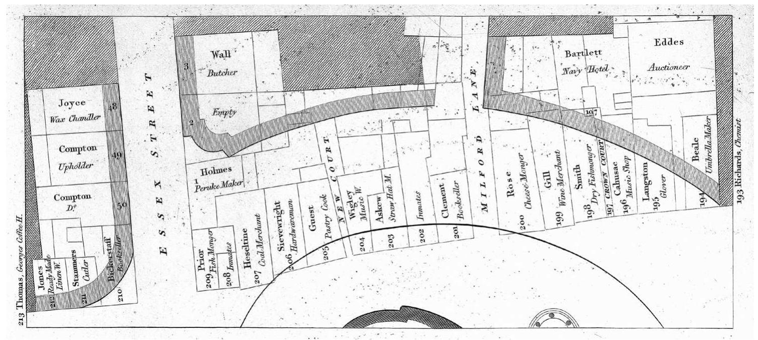 Figure 4. A plan which ‘exhibits the houses in the situation in which they originally stood previously to their demolition” in Londina Illustrata (plate dated 11 February 1811). 