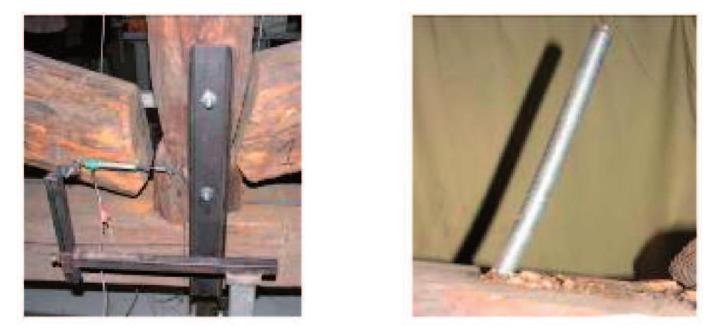 C) disassemble of king-post/struts joint d) bending of the