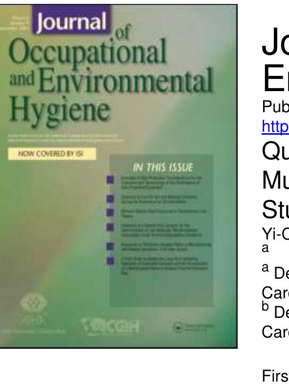 To cite this Article: Chao, Yi-Chun E., Zhao, Yue, Kupper, Lawrence L. and Nylander-French, Leena A. (2008) ‘Quantifying the Relative Importance of Predictors in Multiple Linear Regression Analyses for Public Health Studie: Journal of Occupational and Environmental Hygiene, 5:8, 519 — 529 
