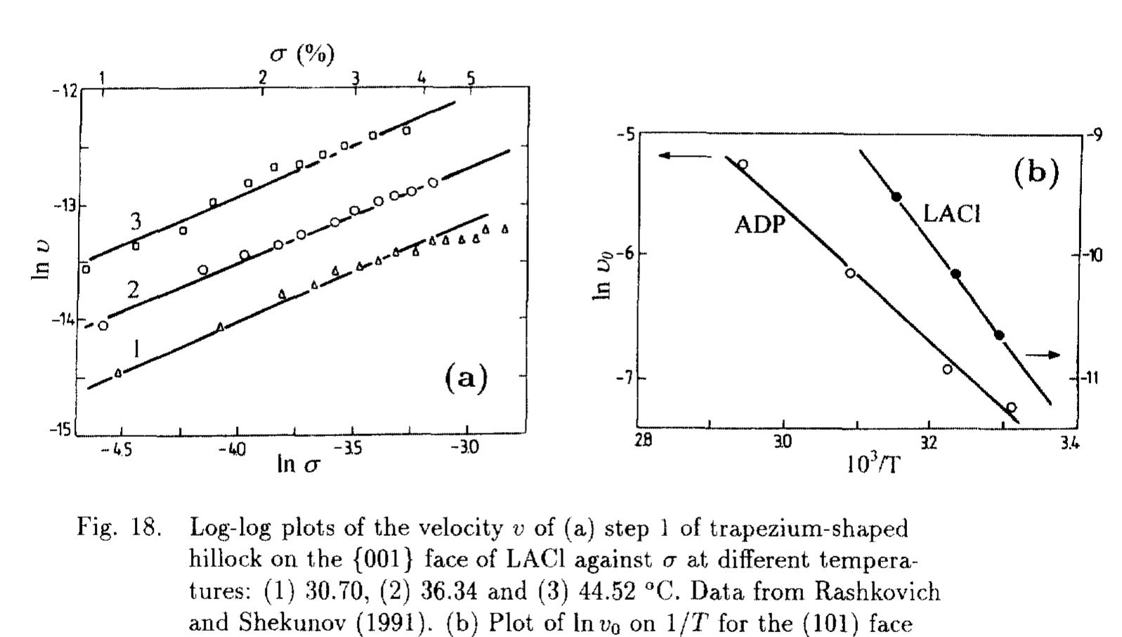 Figure 20 - Growth kinetics and surface morphology of