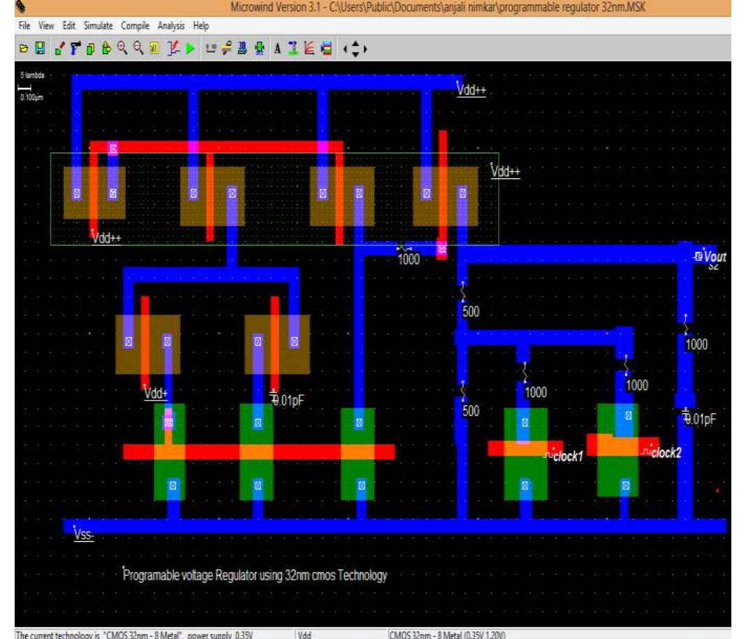 -2: cmos layout of programmable low drop-out voltage