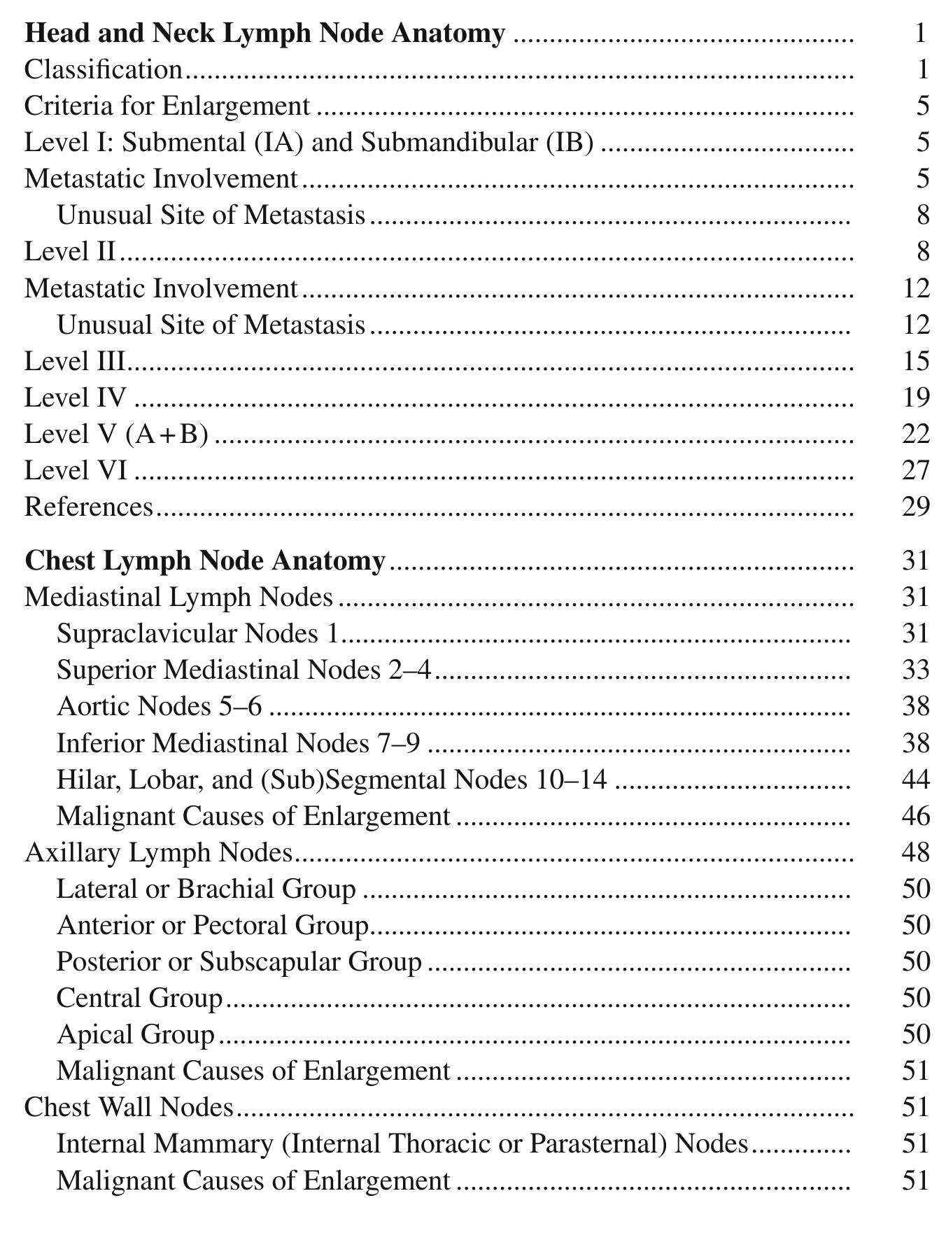 Table 1 - from Atlas of Lymph Node Anatomy