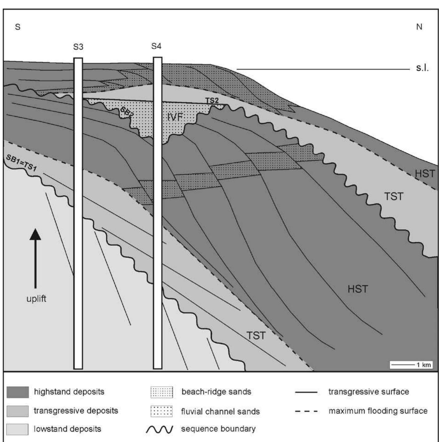 Schematic reconstruction of the subsurface facies