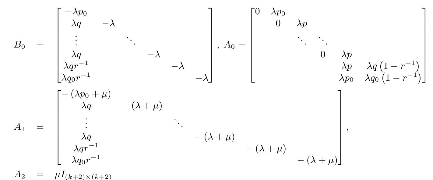Unique Solution Matrix Pattern Has the qbd form given by (1) where ai, i = 0,1, 2, and bo