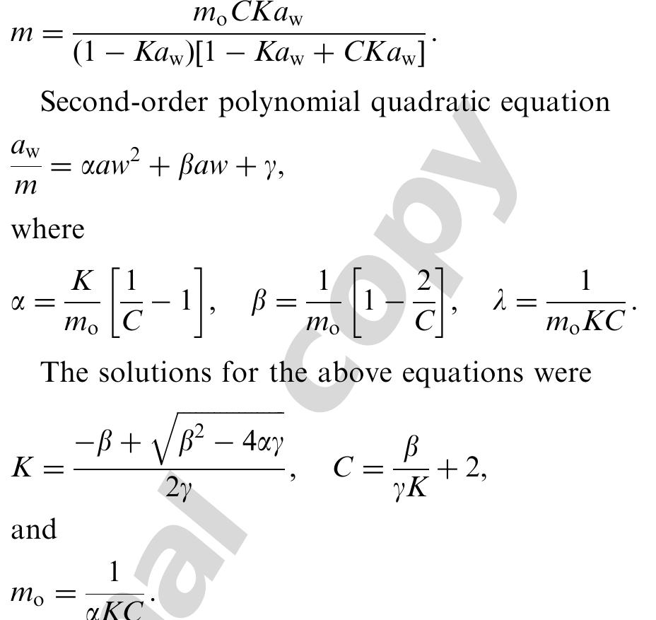 Figure 3 - from Water sorption and glass transition
