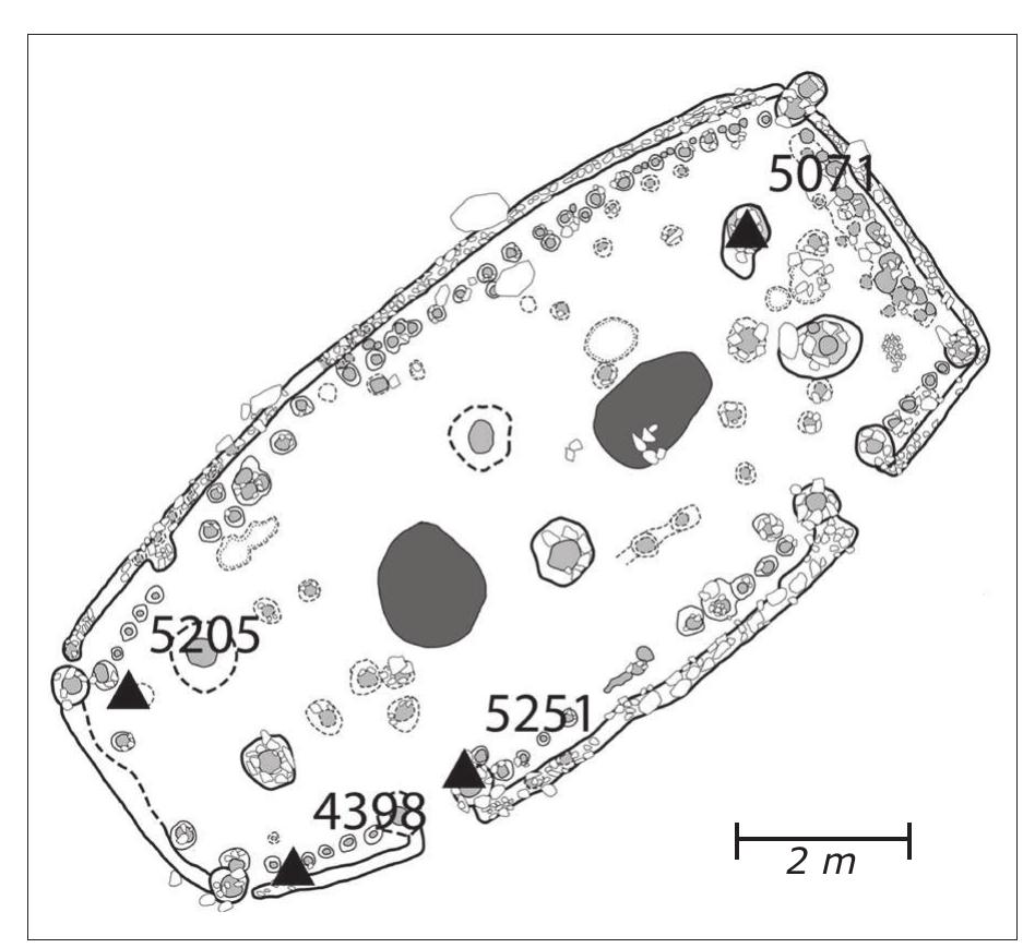 Figure 46. The distribution of quiver mounts over the Gar- rison area (L. Bergstrom) 