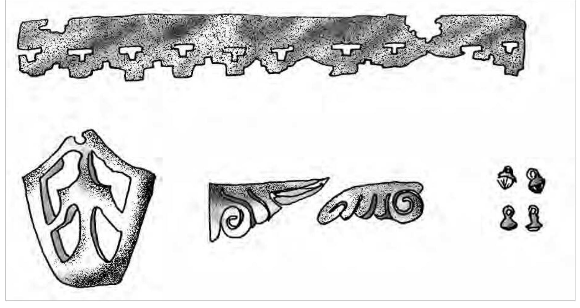 Figure 94, Finds with Scandinavian parallels from Sestovica on the Dnjepr route.  pean conditions at the time. If the Rus’ ruling the South wanted to use the same methods of exaction of tribute, as did the Khazars, they would have had to co-operate with the better-organised groups of Slavs. In retum they could offer the Slavs protection against the Pe- chenegs. In the 10th century Khazar leaders employed Rus’ mercenaries in their capital, Itil, even though there was rivalry between the Khazar authorities and Dnjepr- Rus’ regarding tributes and the right to use certain trade routes. Khazars and Dnjepr-Rus’ also engaged in direct trade (DAI ch.42; Franklin & Shepard 1996:109).   2h eee EE Le Ee ee Ree ee ae  Trade was presumably the reason for Rus’ presence on the Dnjepr. At first the Rus’ may have acted inde- pendently, but their well-equipped warriors and their treaties with Byzantium suggest that soon some kind of politico-military organisation emerged. According to the Primary Chronicle, a treaty was signed between the Byzantine Emperor and the Rus’ in 907, following an attack by the Rus’ prince Oleg. This attack is not mentioned in equivalent Byzantine records, but peace was achieved and a new treaty signed in 912 (following the version of the Russian Primary Chronicle cited in this article; other sources state 911; RPC for the years 907 and 912; Bléndal 1978:36; Vasiliev 1952:320). The treaties deal with conditions for everyday trade in Constantinople, but also hint at the possibility of the Rus’ staying to serve the Emperor. A trading commu- nity, with connections with the Byzantine markets and with trading posts supplying Moslem silver, developed in the Kiev area. People and goods travelled to and fro between Scandinavia and the Greek lands. Contacts between Scandinavia and the Kiev area were so clo- se that changes in dress and equipment followed the same fashions, with the women in Gnézdovo wearing the same types of jewellery as the women in Birka. The emporia around the Baltic share identical styles of ornaments such as belt-mounts, and weapons such as swords.   Trade was presumably the reason for Rus’ presence 