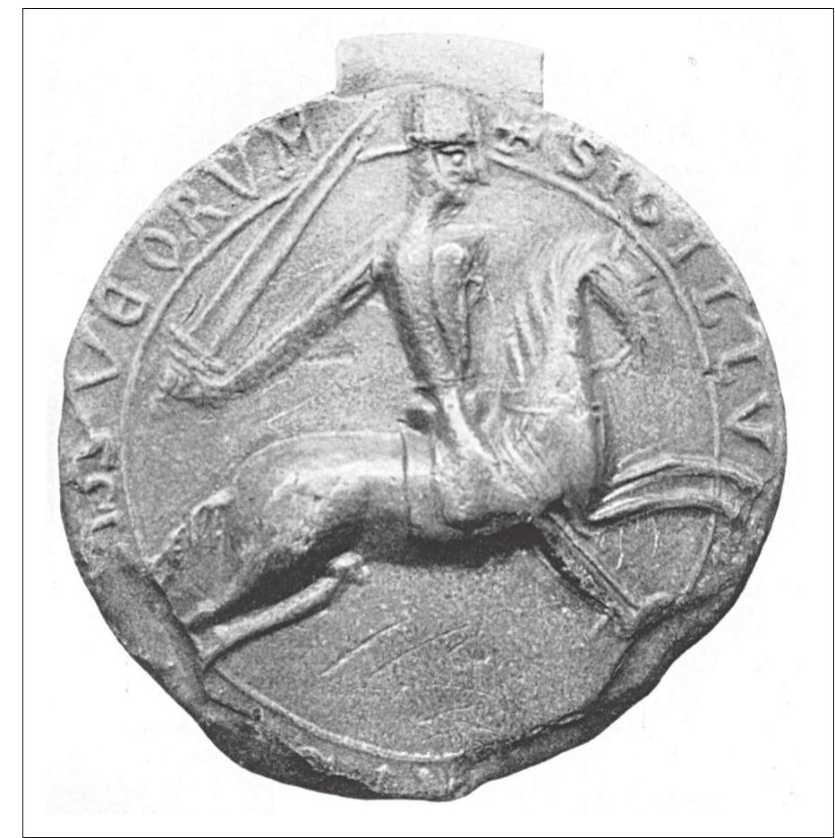 Figure 110. The seal of Birger Bengtsson Brosa (lit. ‘the Smiling’). Jarl of Sweden 1174-1202, betitled ‘Dux Sweo- rum’. After Harald Fleetwood 1936-1947. 