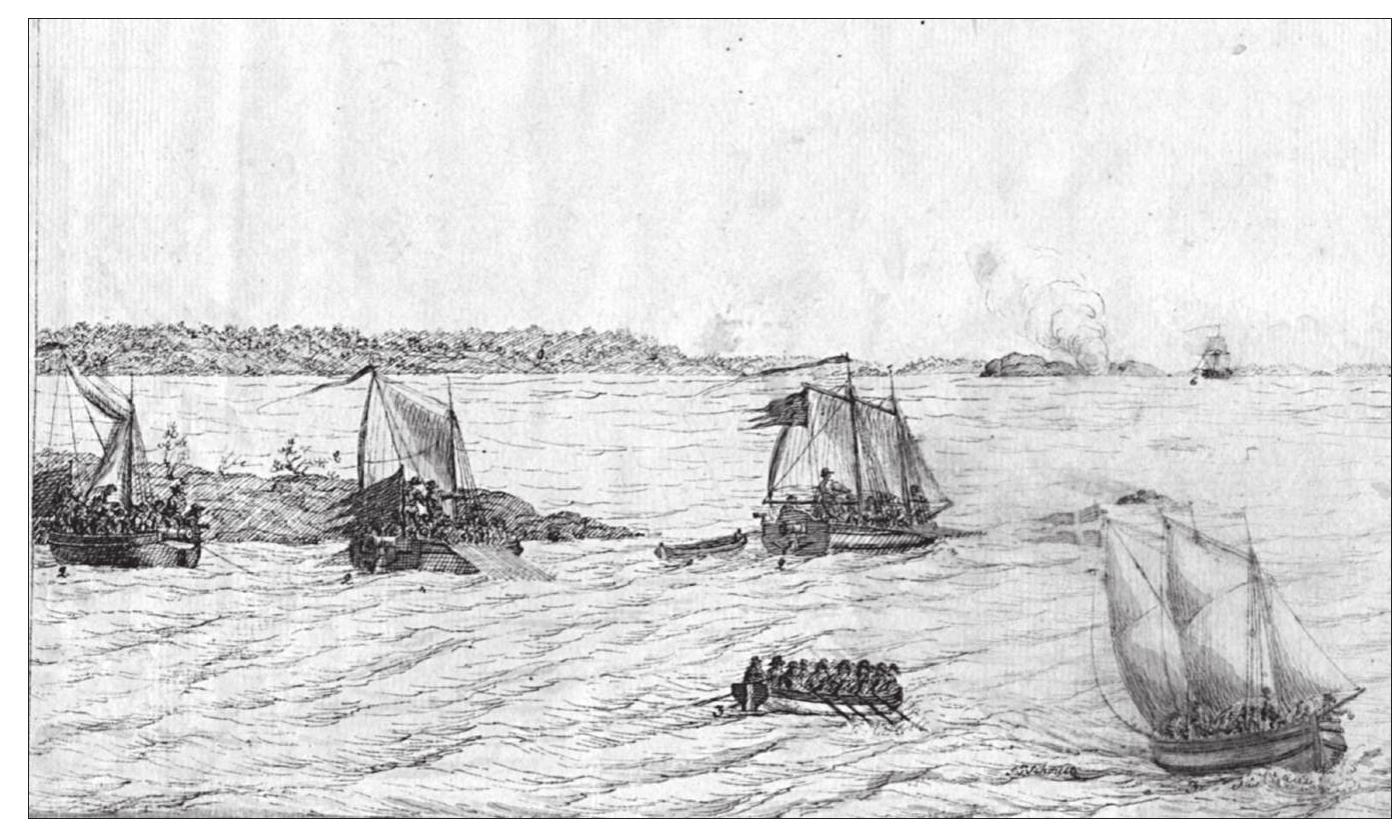 Swedish army was mobilized against Denmark very quickly, taking only four to six weeks.  land and Blekinge, on each side of the old pre- 1658 Swedish-Danish border.  The military roads routes provide interesting histor- ical evidence for the way in which companies of 125 to 150 armed men or battalions of 600 could be deployed throughout Sweden. We can learn about the speed with which units of this size could march through the coun- try, with or without horses. Although the road system in question was developed during the 16th and 17th centuries and was not that of the Early Middle Ages, he fundamental conditions must have been much the same. Thus, it has been possible for archaeologists such as Johan Engstrém to use, in his work on Tors- burgen castle, detailed information from the mustering of the Gotlandic regiment 1826-1829. There is a great deal of information from the 18th and 19th centuries, before the coming of the railways. The mobilization plans of the 1680s and 1690s thus contain specific data about the potential of communications in pre-modern Sweden.   In 1507, for example, a Swedish convoy transport- ed troops to outflank the Danish land forces stationed on the border; it landed them on the coast of Blekinge,  where they attacked and destroyed the  Danish fort of  Lyckeby. The Viking Age fleets also used the same amphibious tactics, carrying troops from one coast to  another, but the idea of creating specia duct mobile warfare in the archipelagos early 18th century. As often in military devised as an answer to an unexpected t  units to con- belongs to the history, it was  hreat. 