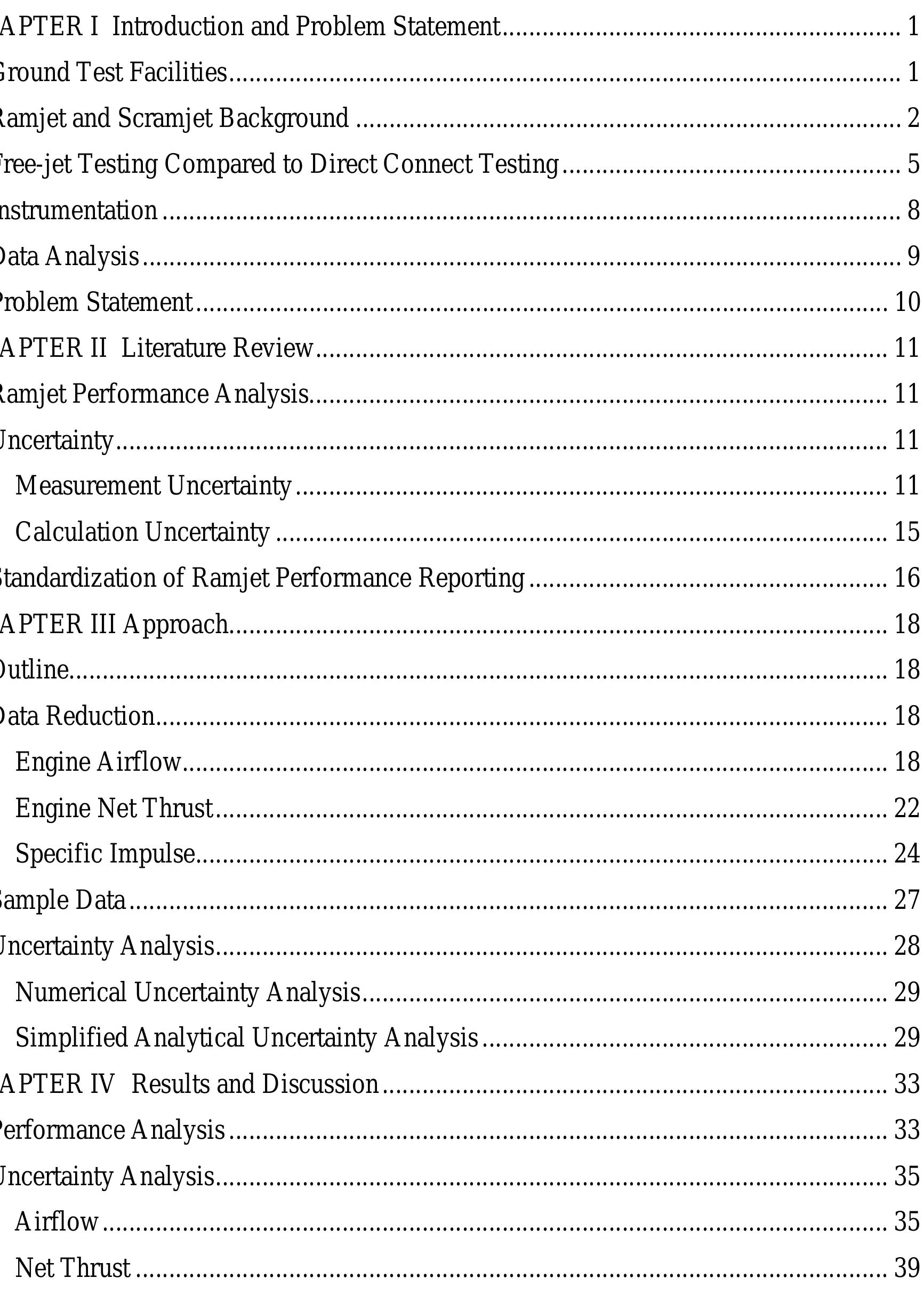 Table 1 - from A Method for Performance Analysis of a Ramjet