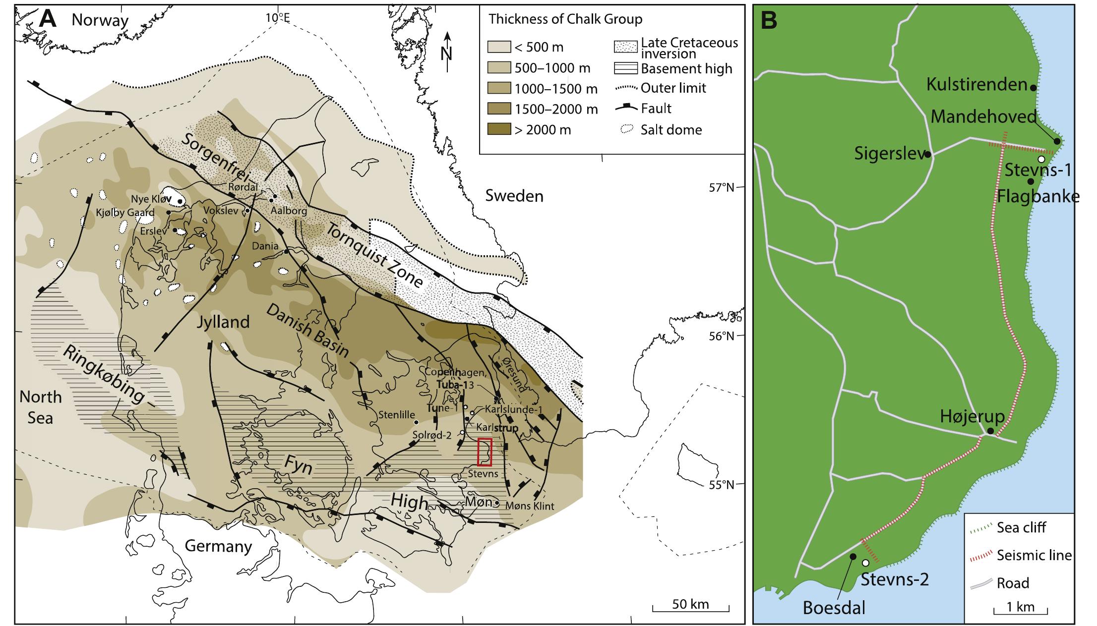 (a). map showing the main structural elements and the
