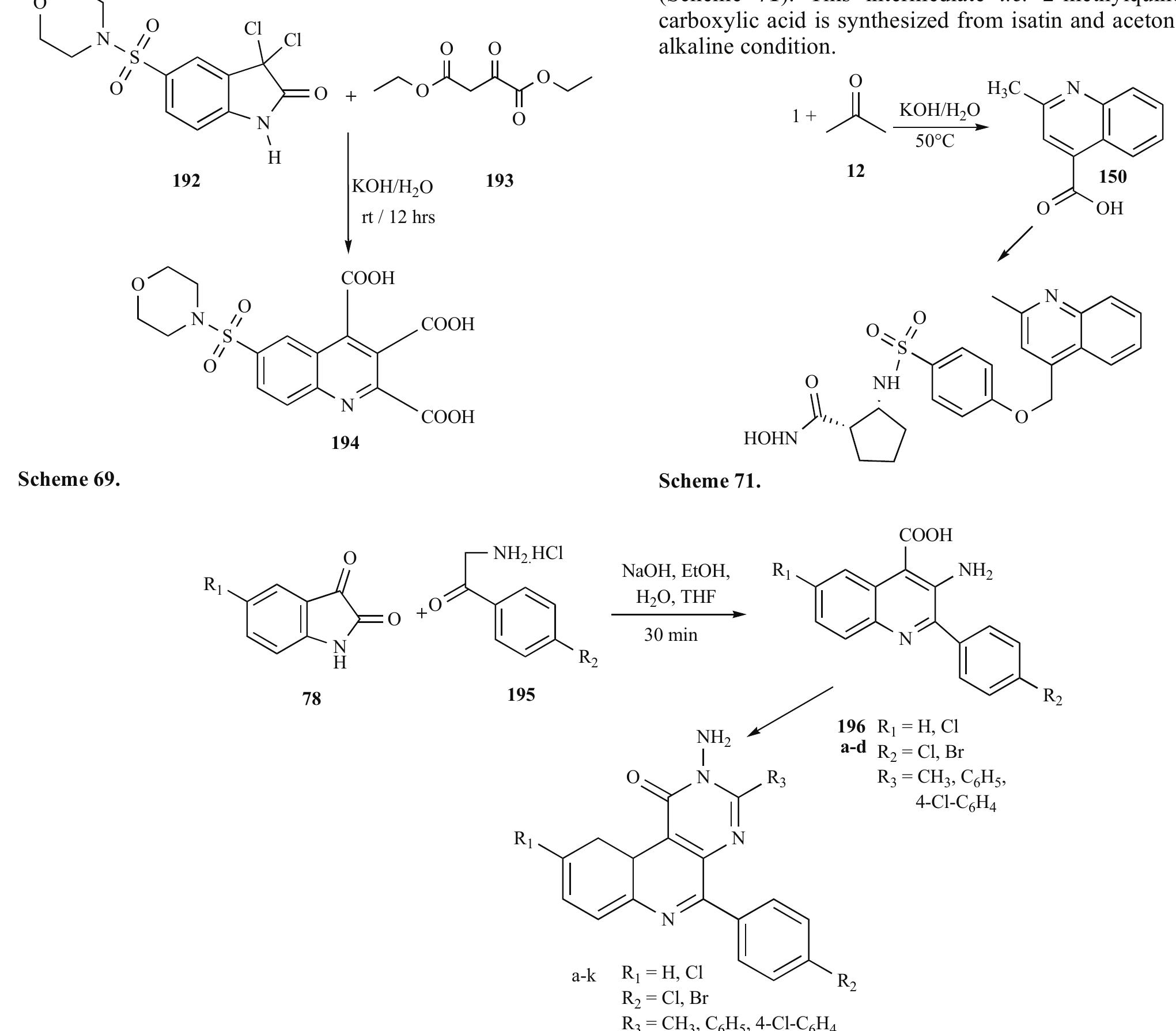 Figure 27 - Pfitzinger Reaction in the Synthesis of