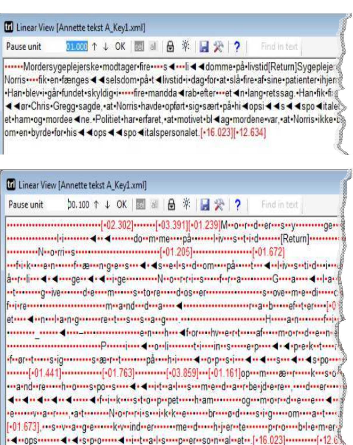 Translog-ii fig. 2. two linear view screen shots of the same