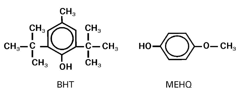 Chemical structure of the two most frequently used