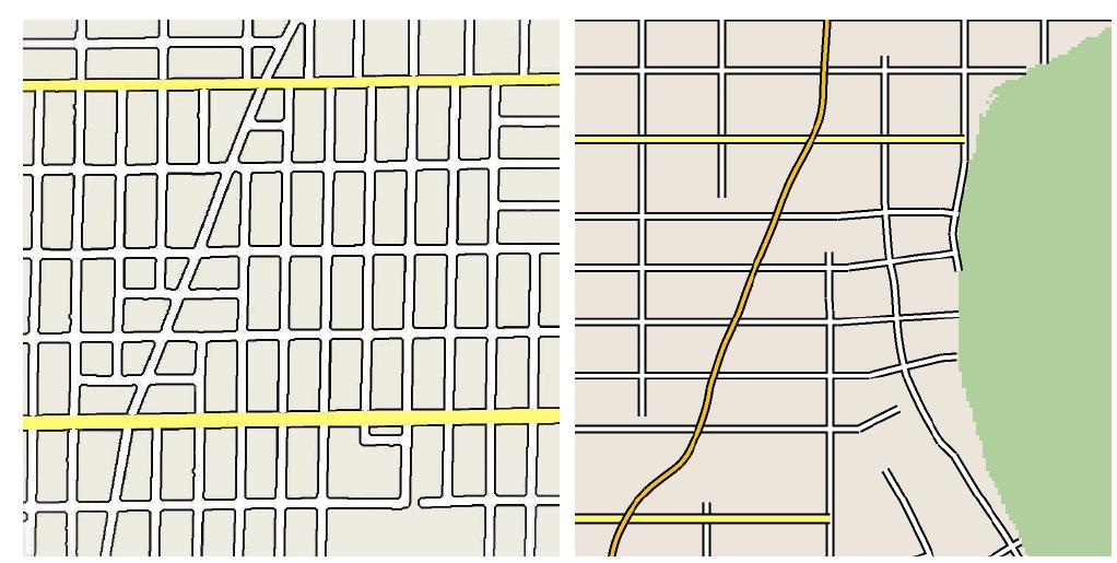 Left: this map shows an example from chicago, where a single