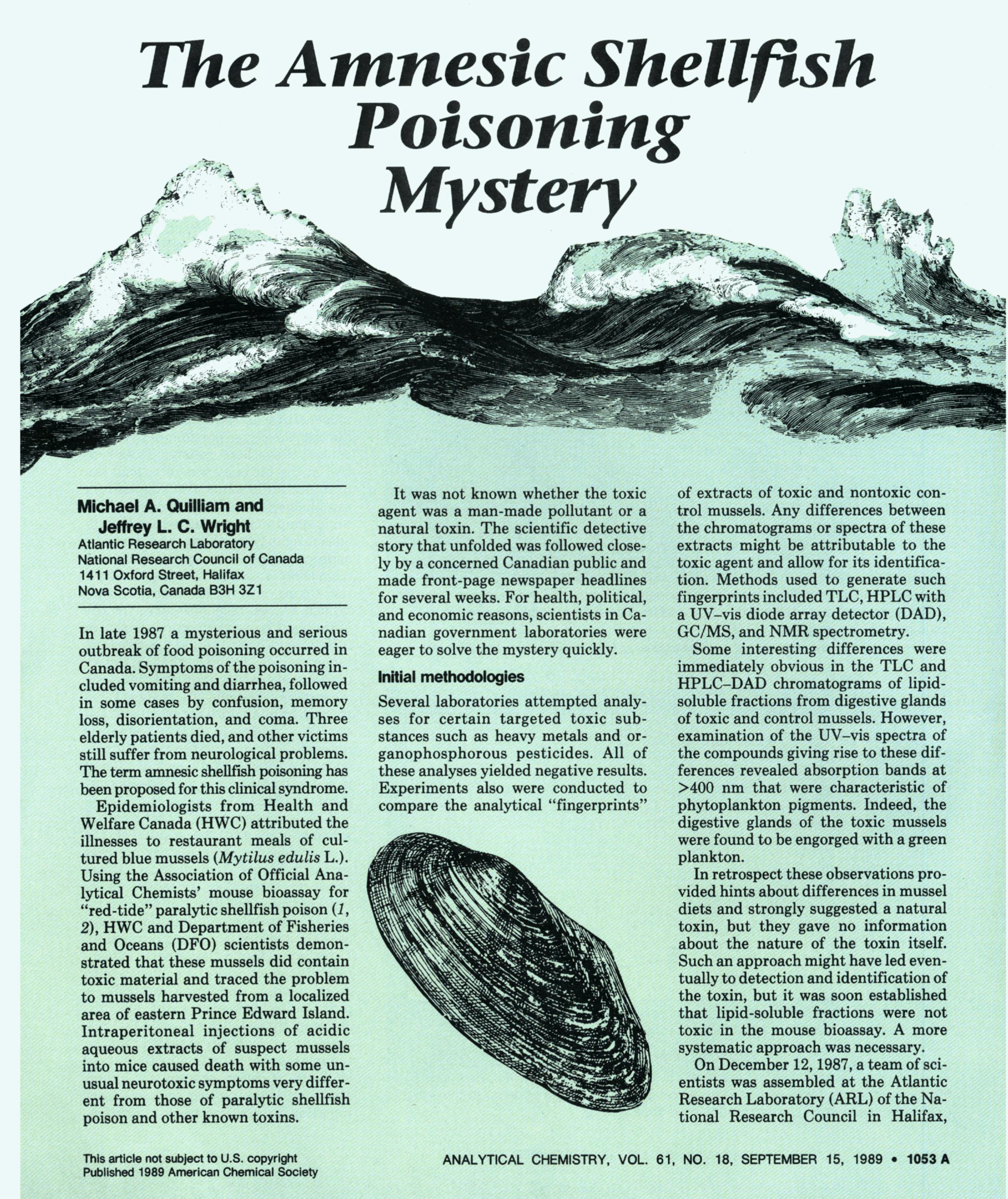 Figure 1 - The amnesic shellfish poisoning mystery
