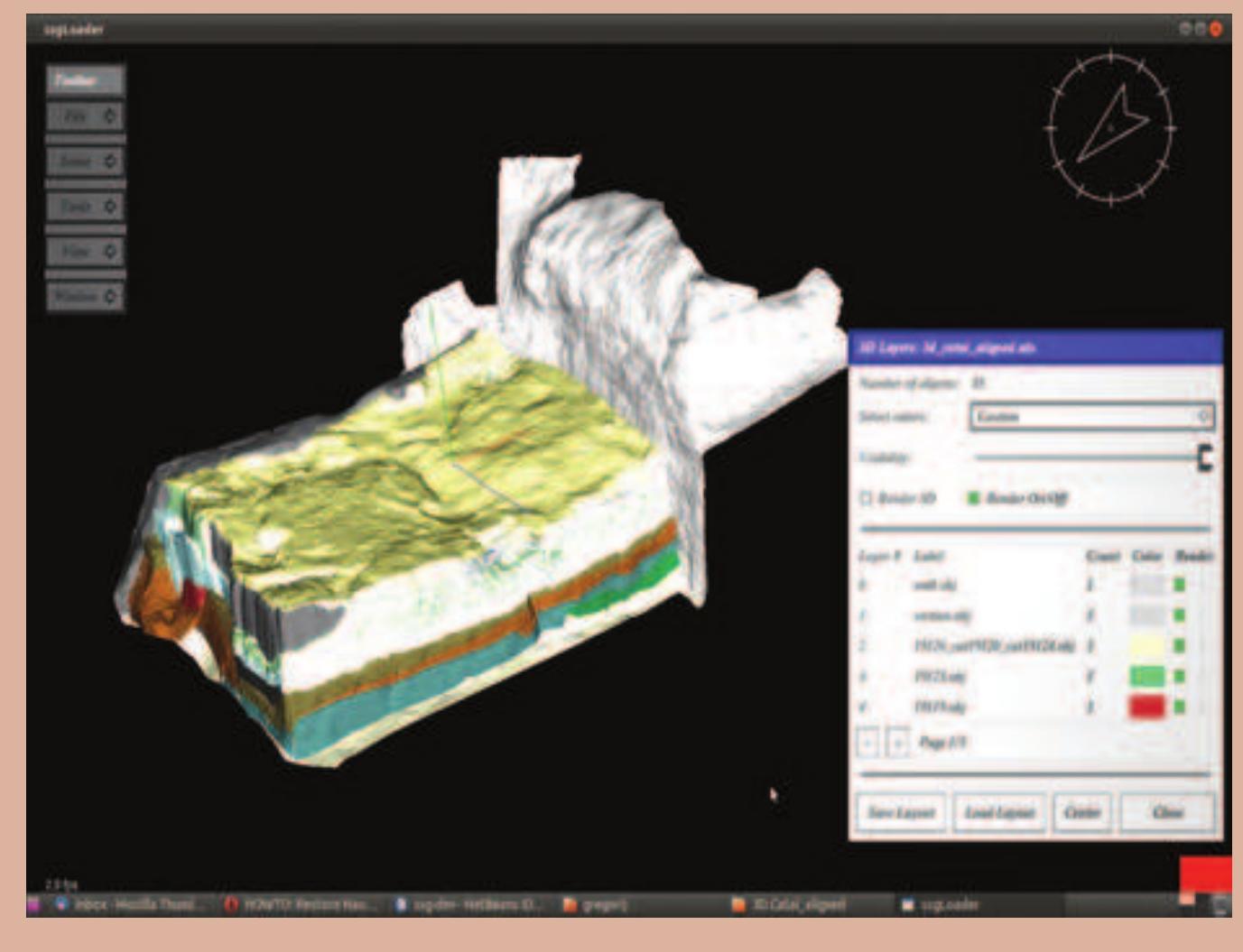 Another 3d visualization of stratigraphic layers in a midden