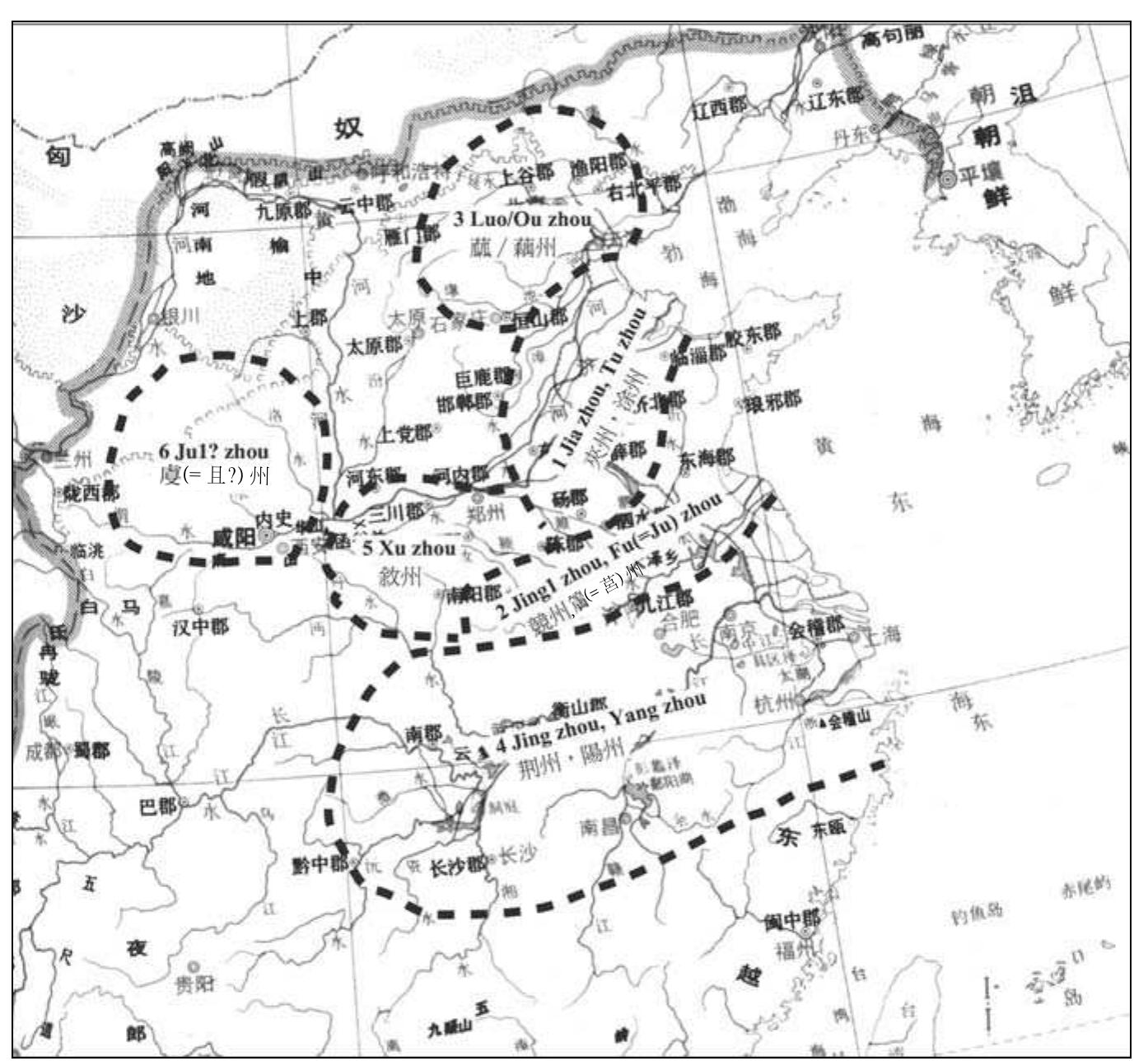 Map 4. approximate locations of the nine provinces described