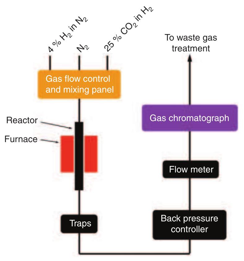 Schematic diagram of the gas flow reactor system.