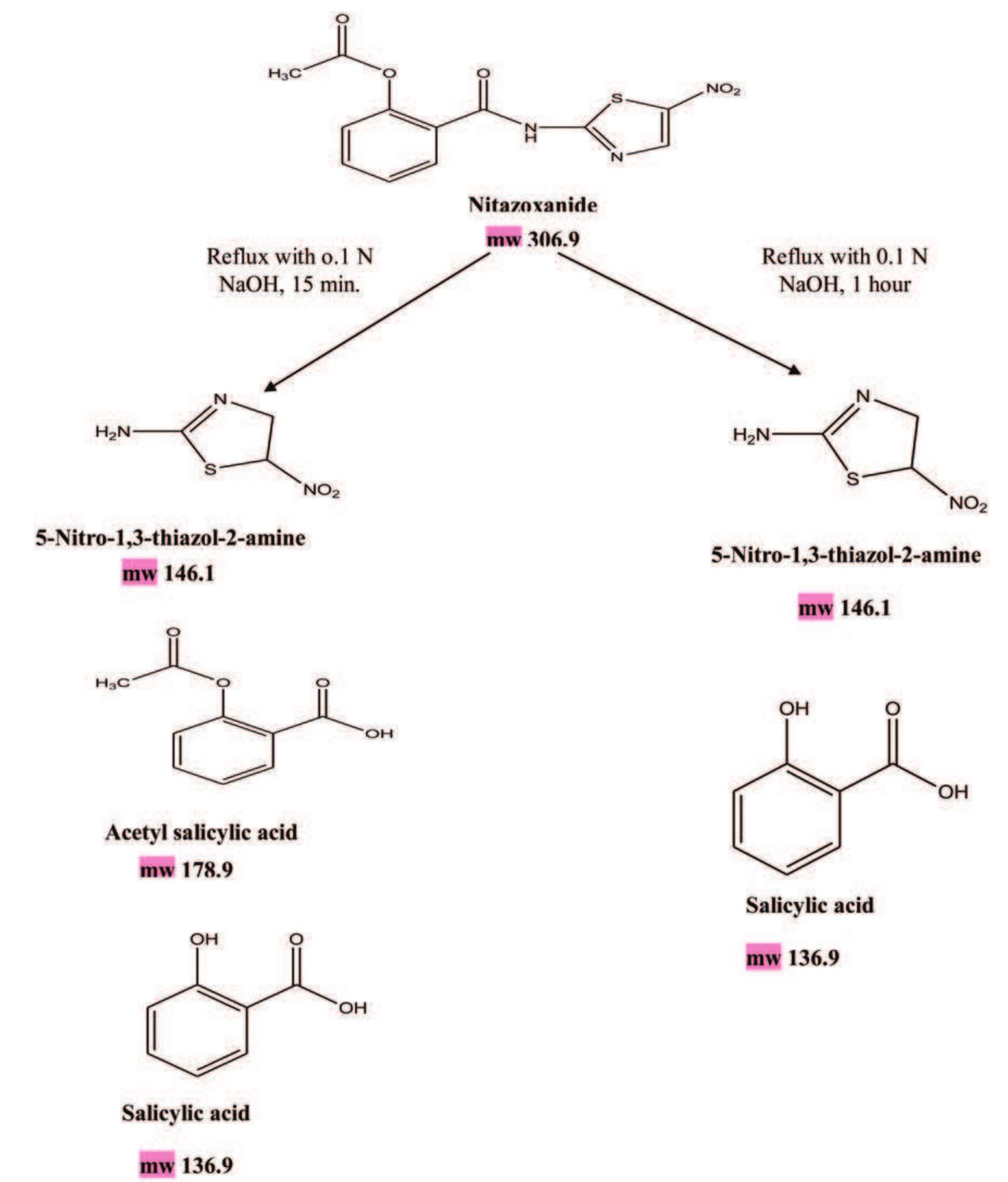 Schematic diagram showing the suggested ntz degradation