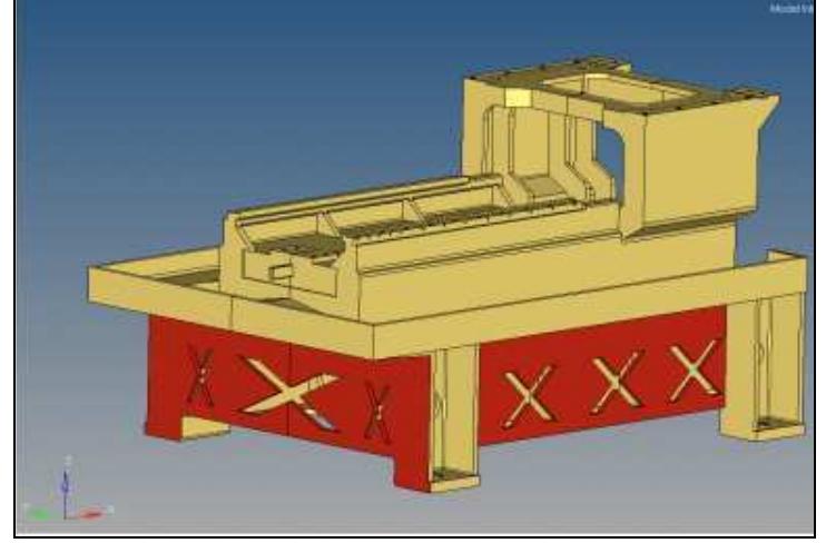Machine Bed 12: 3d cad model of milling machine bed(optimized design)