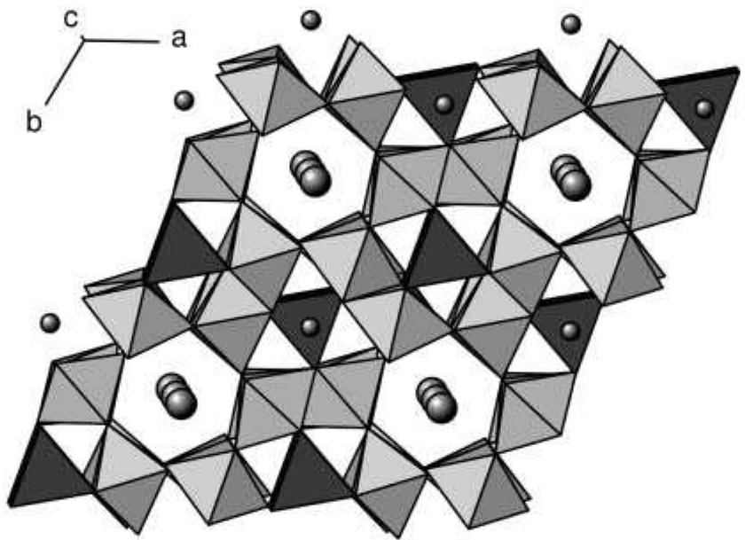 The structure of painite is composed of corner- and edge