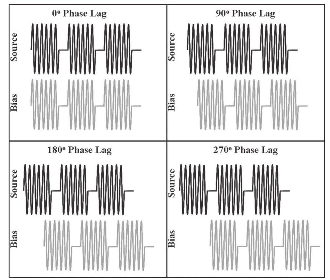 Schematic illustration of the source and bias pulse phase