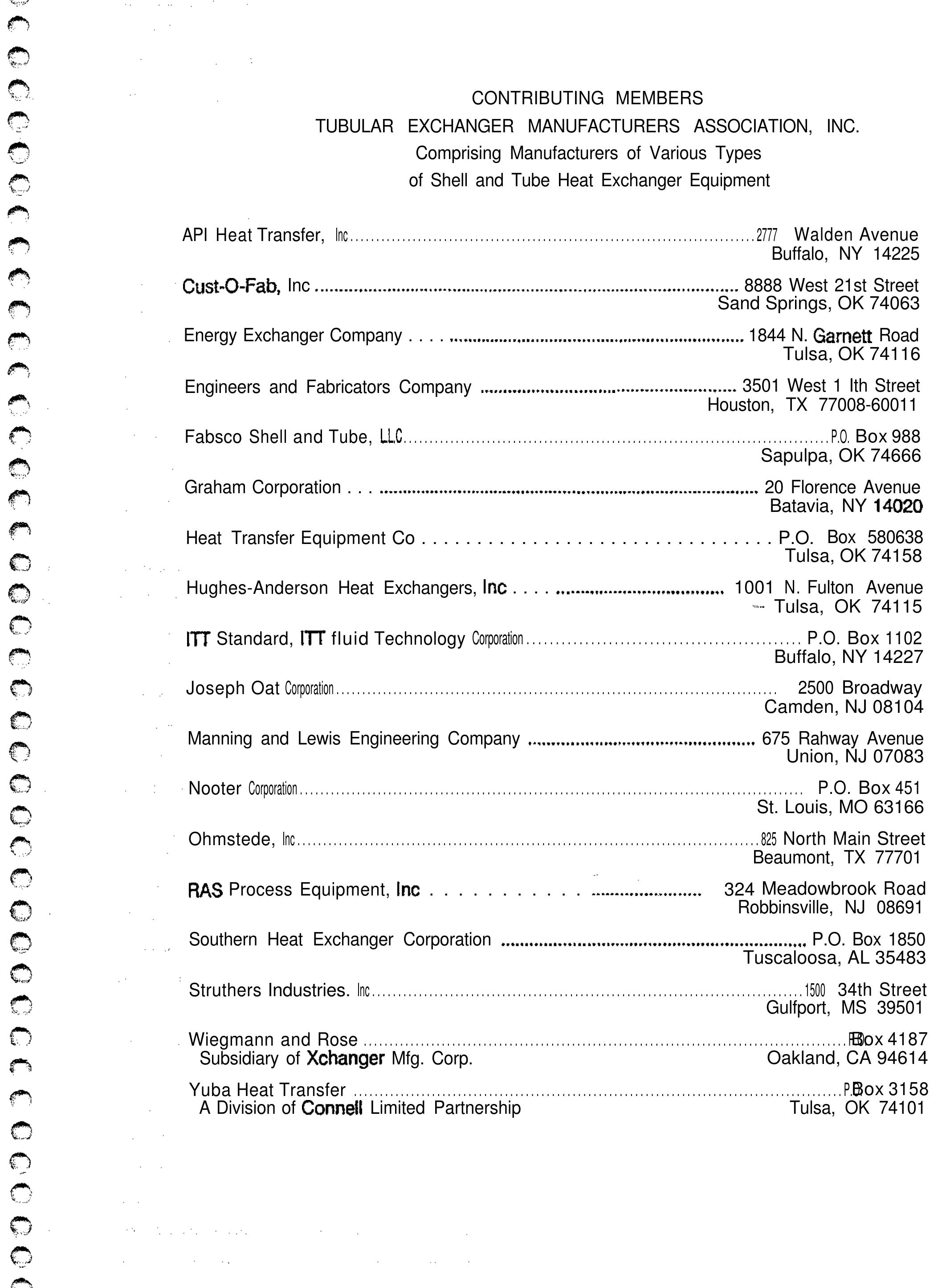 PDF) STANDARDS OF THE TUBULAR EXHANGER MANUFACTURERS ASSOCIATION