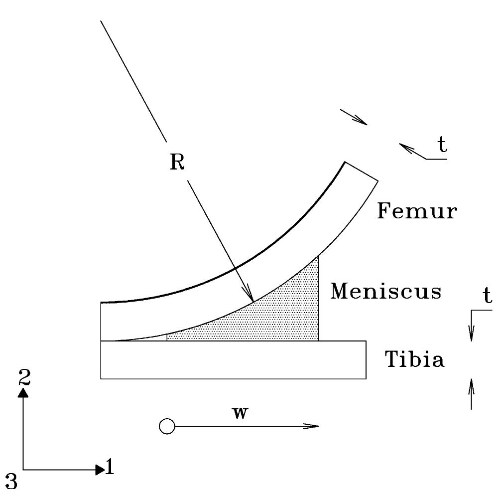 Simplified geometry of the meniscus that assumes axial sym-
