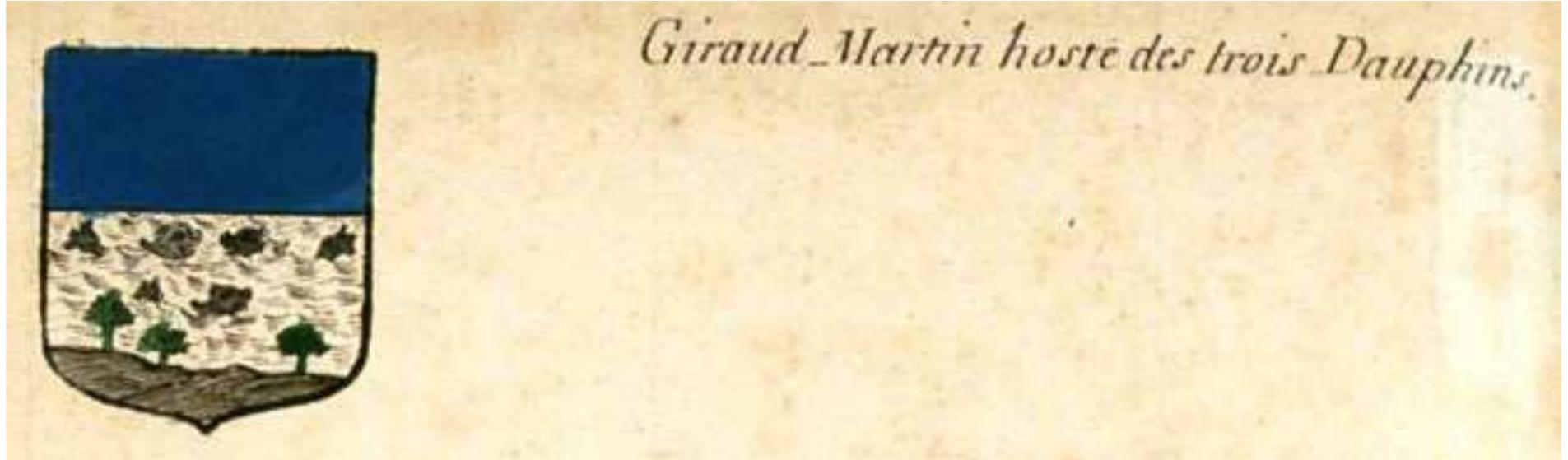 Fig. 3: Coat of arms of Giraud Martin, Armorial général, vol. 30 (Provence II), p. 1174 (Bibliotheque Nationale de France, Francais 32256). 