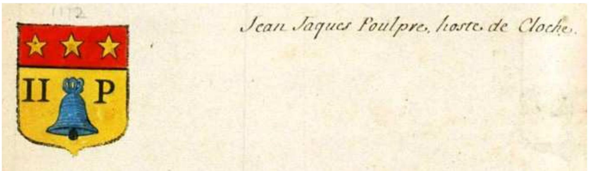 Fig. 4: Coat of arms of Jean-Jacques Poulpre, Armorial général, vol. 30 (Provence II), p. 1866 (Bibliothéque Nationale de France, Francais 32256). 