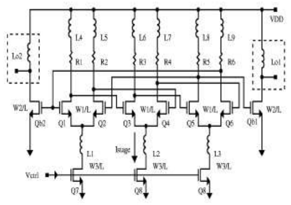 Devices (q7-9) have their current controlled by the voltage