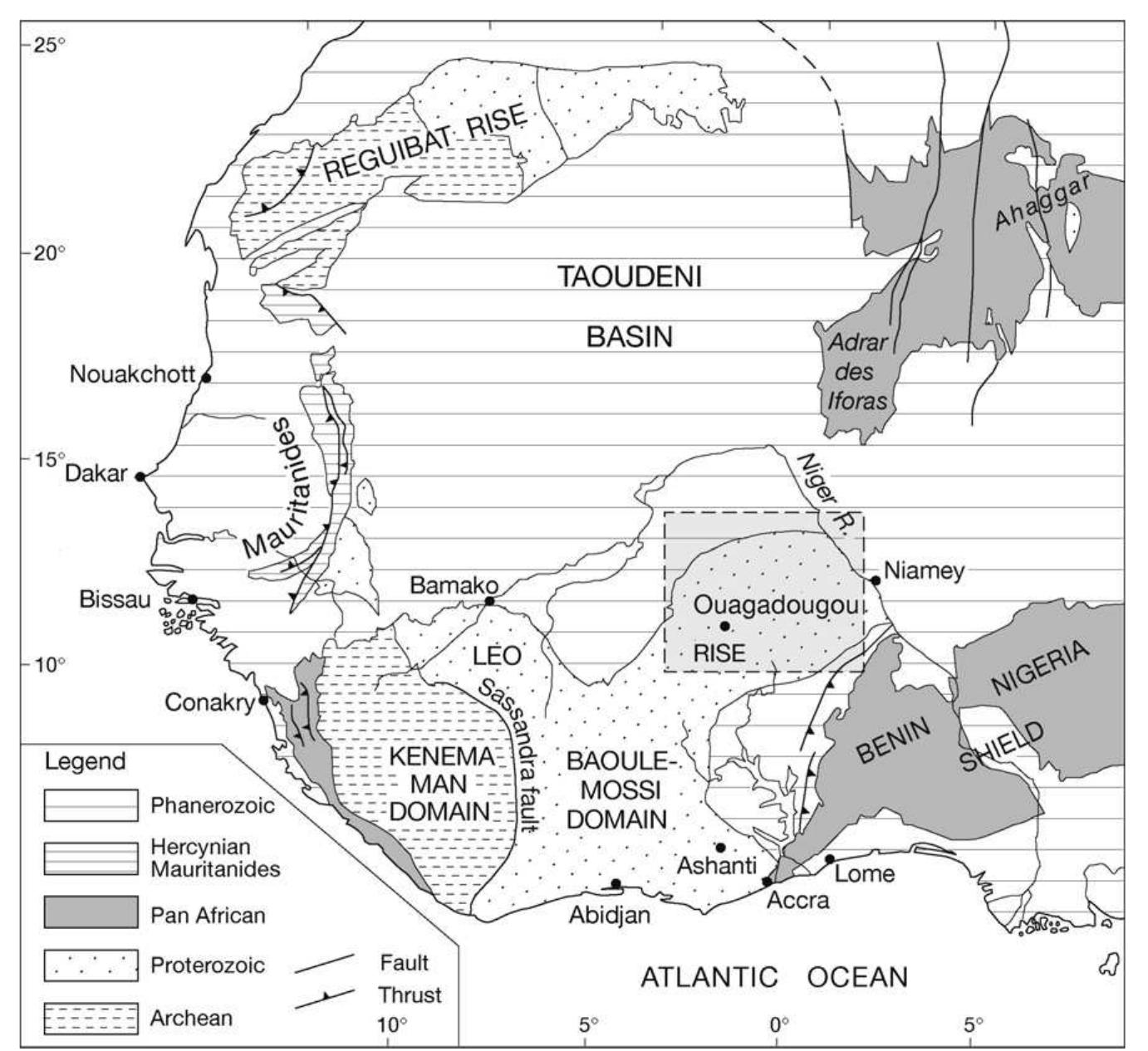 Brimian Rocks Figure 1 - from Gold metallogeny in the Birimian craton of