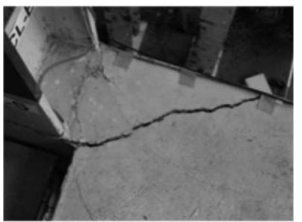 First story slab cracking. cracking of the composite slabs