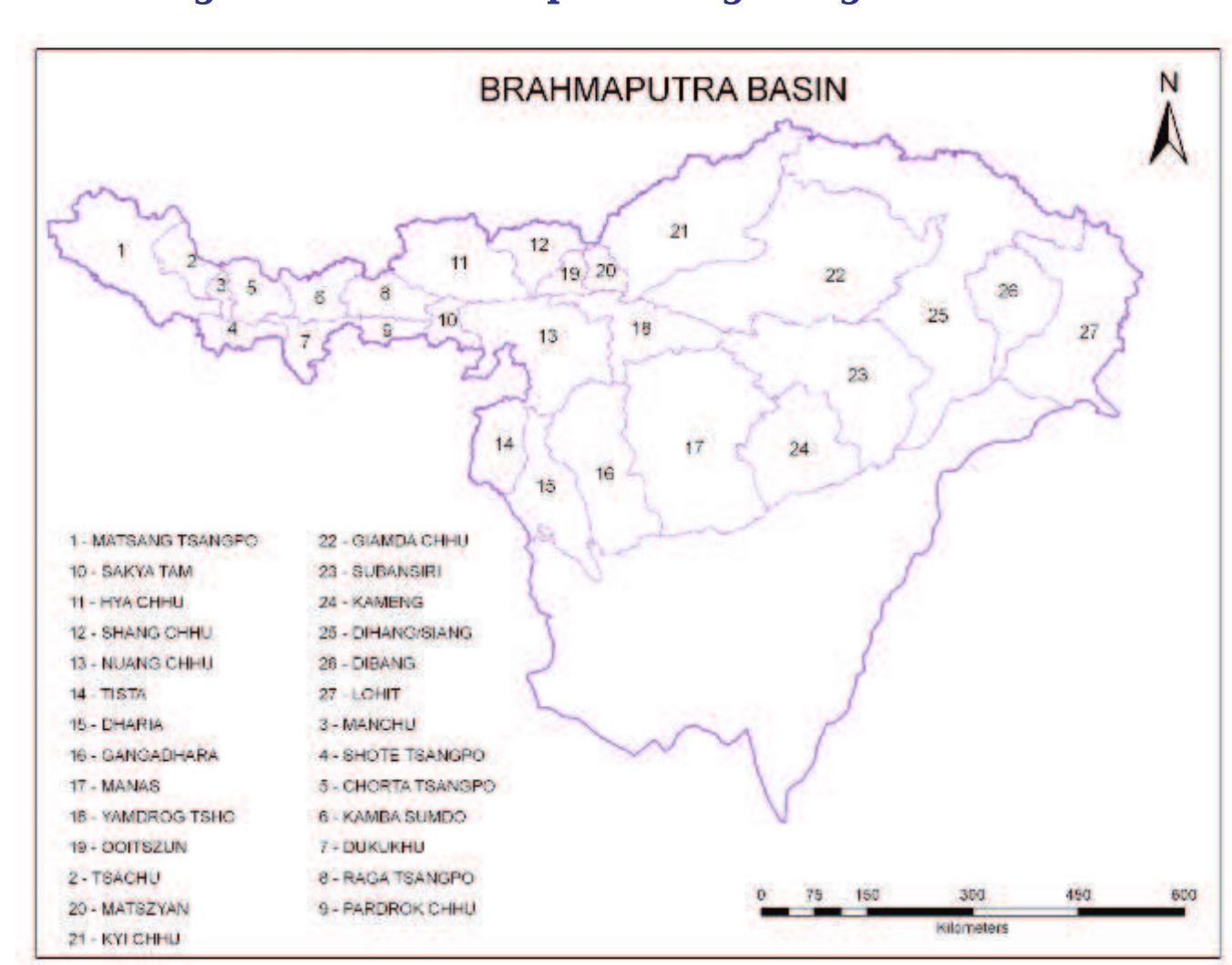 Figure 11: Index map showing Brahmaputra sub-basins 