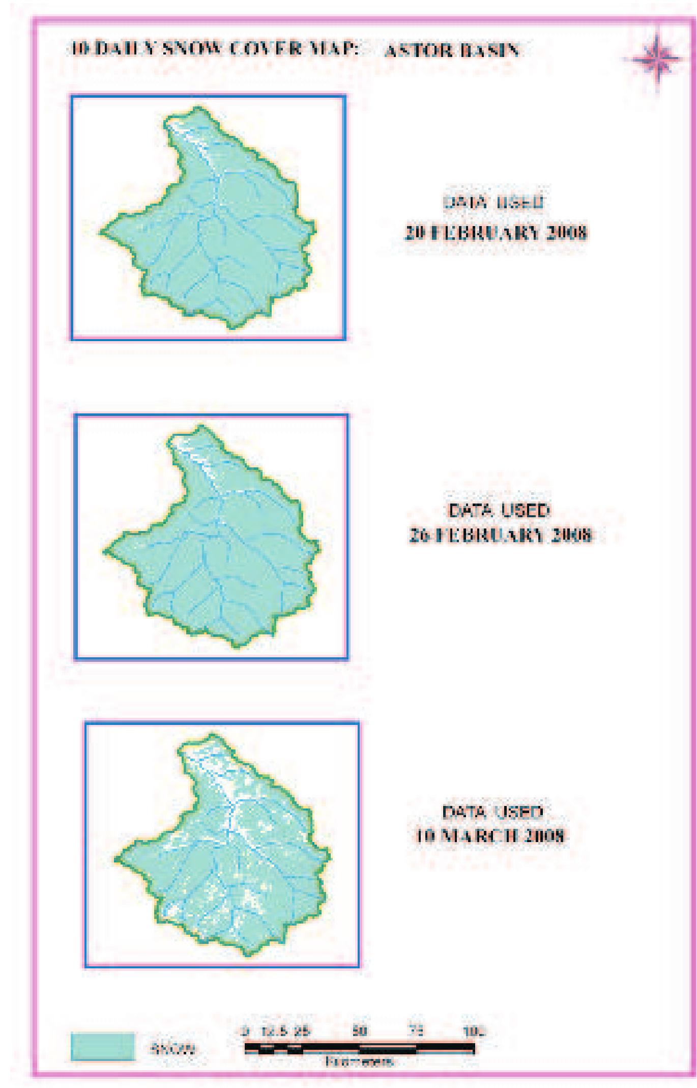 Figure 27: 10 Daily Snow cover maps of Astor Basin 