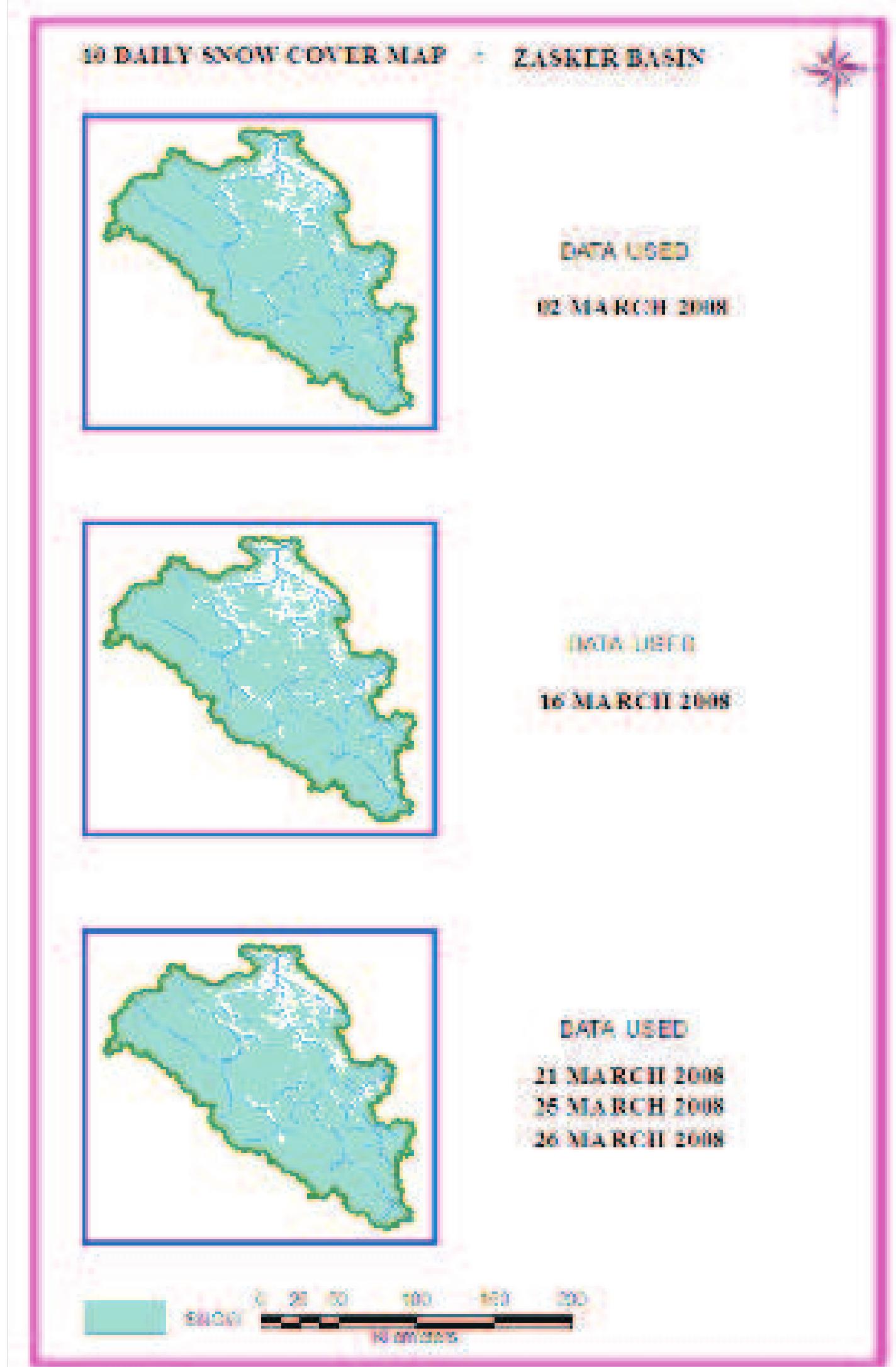 Figure 29: 10 Daily Snow cover maps of Zasker Basin 