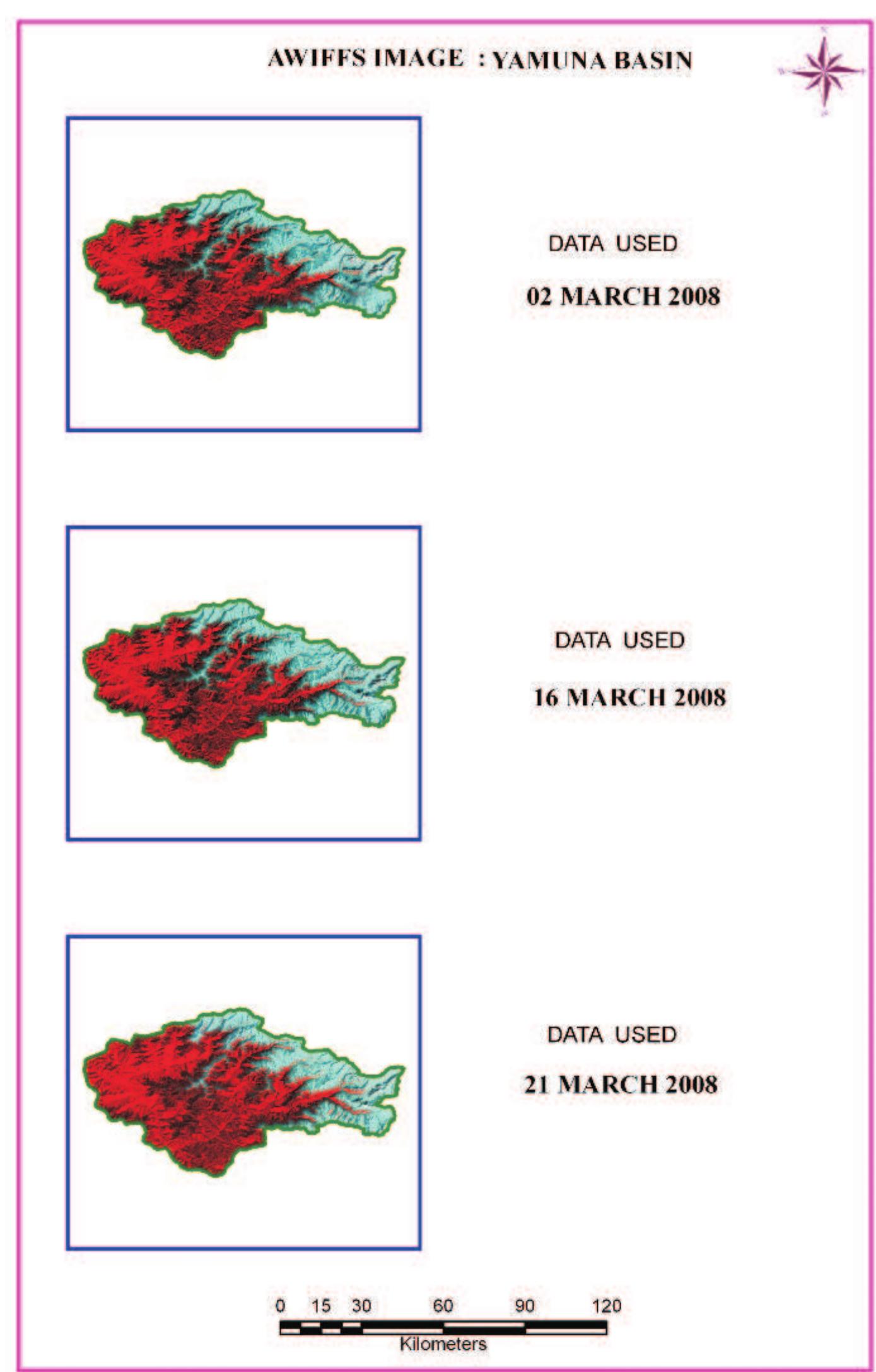 Figure 68: AWiFS image of Yamuna basin 