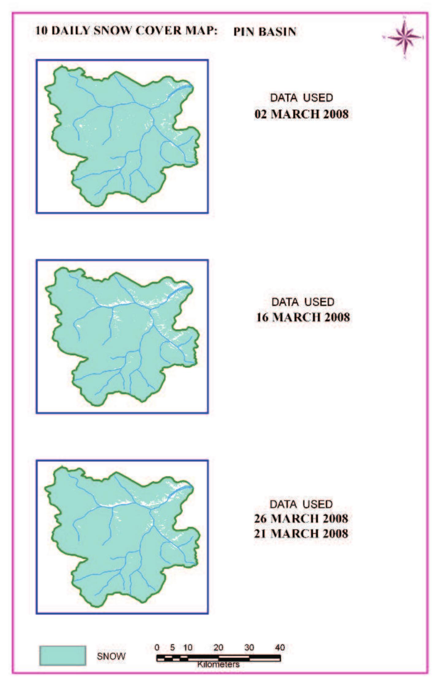 Figure 79 : 10 daily snow cover map of Pin basin 
