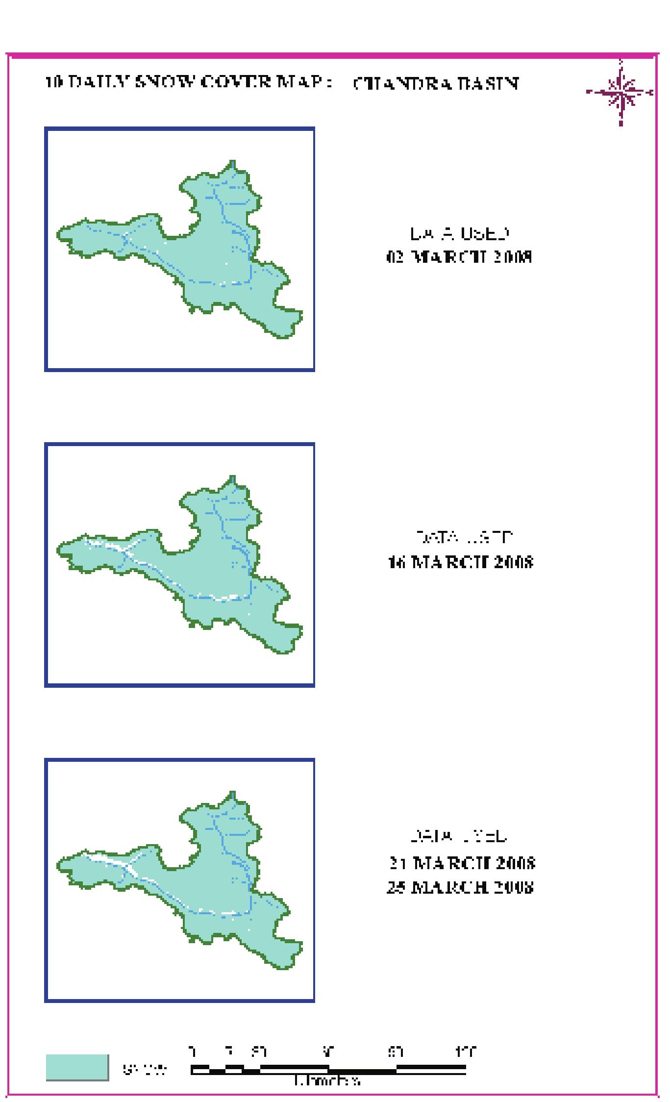 Figure 83: 10 daily snow cover map of Chandra basin 