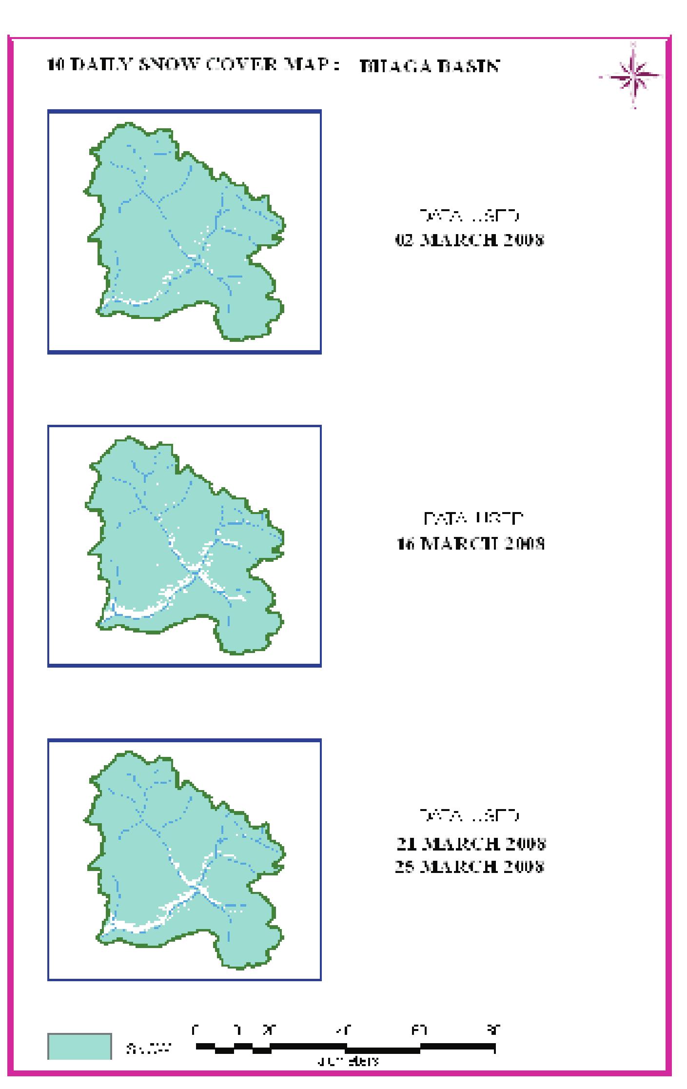 Figure 85: 10 daily snow cover map of Bhaga basin 