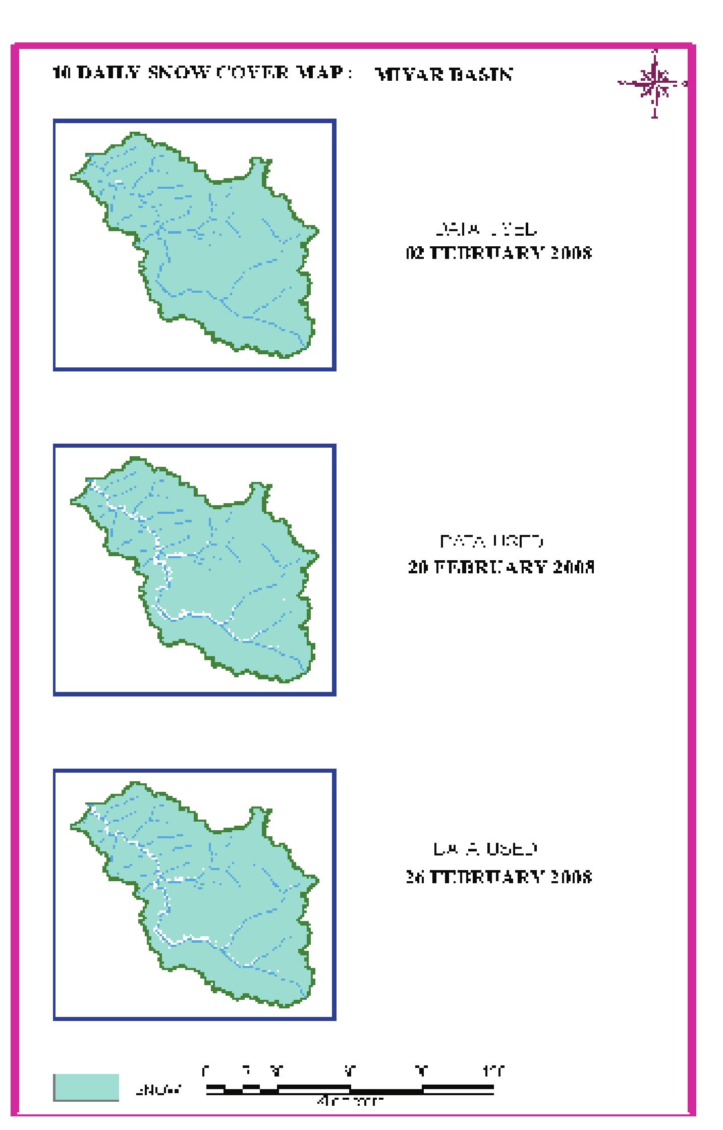 Figure 87: 10 daily snow cover map of Miyar basin 