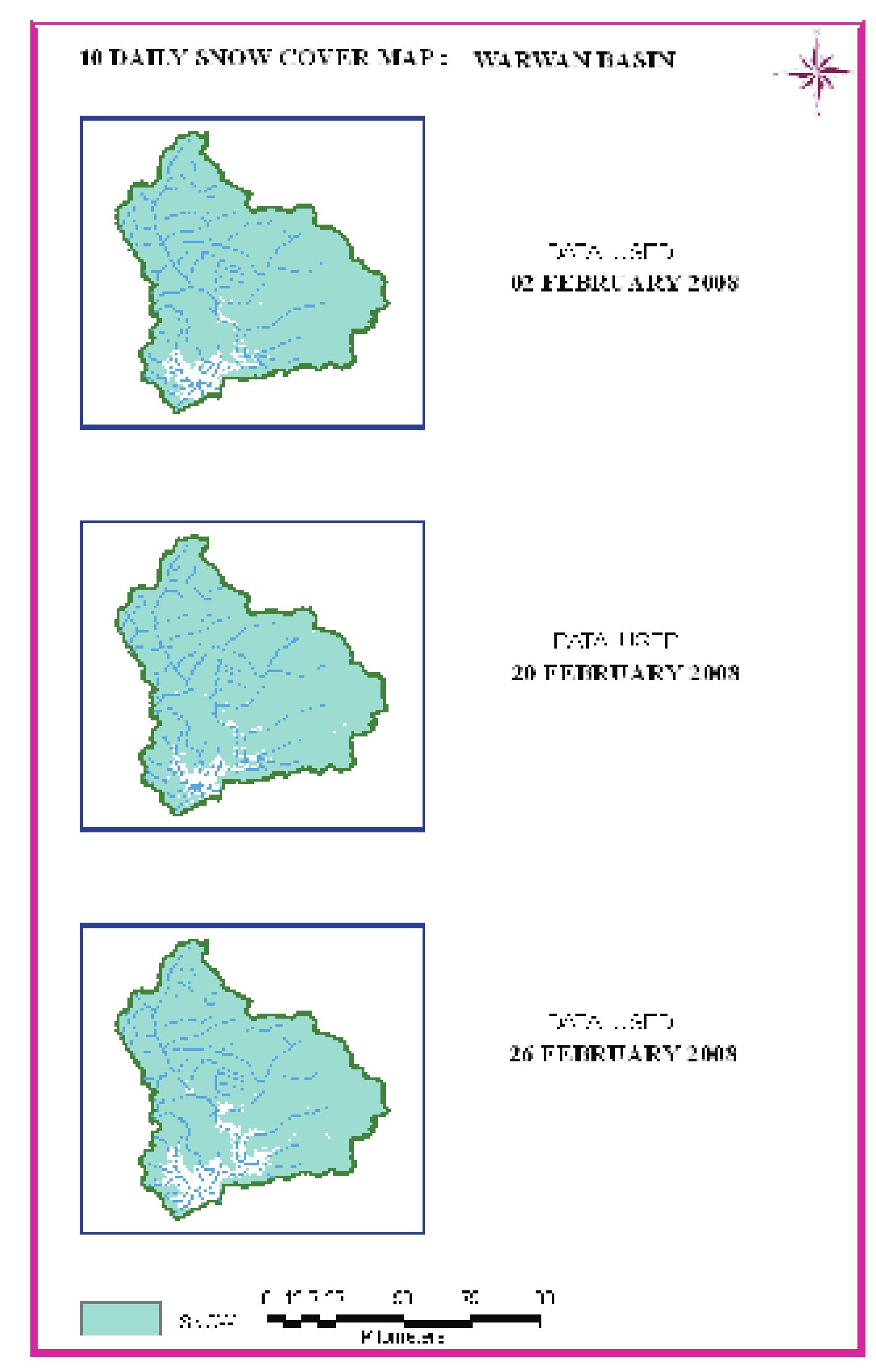 Figure 91 : 10 daily snow cover map of Warwan basin 