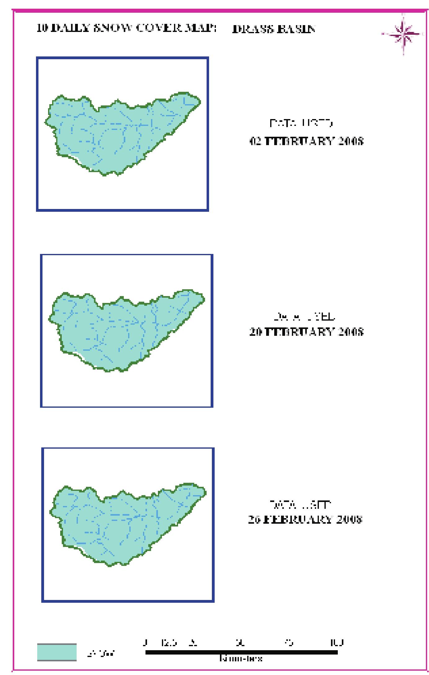 Figure 93: 10 daily snow cover map of Drass basin 