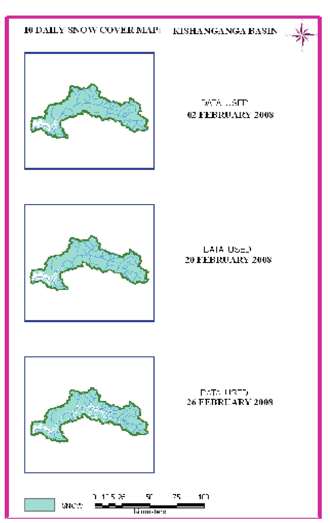 Figure 97: 10 daily snow cover map of Kishanganga basin 