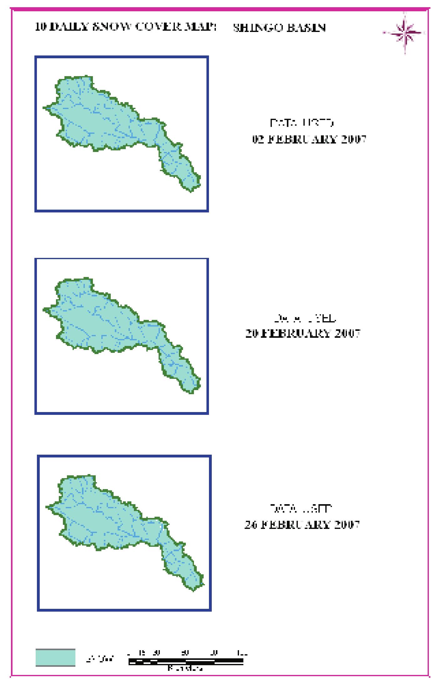 Figure 99: 10 daily snow cover map of Shingo basin 