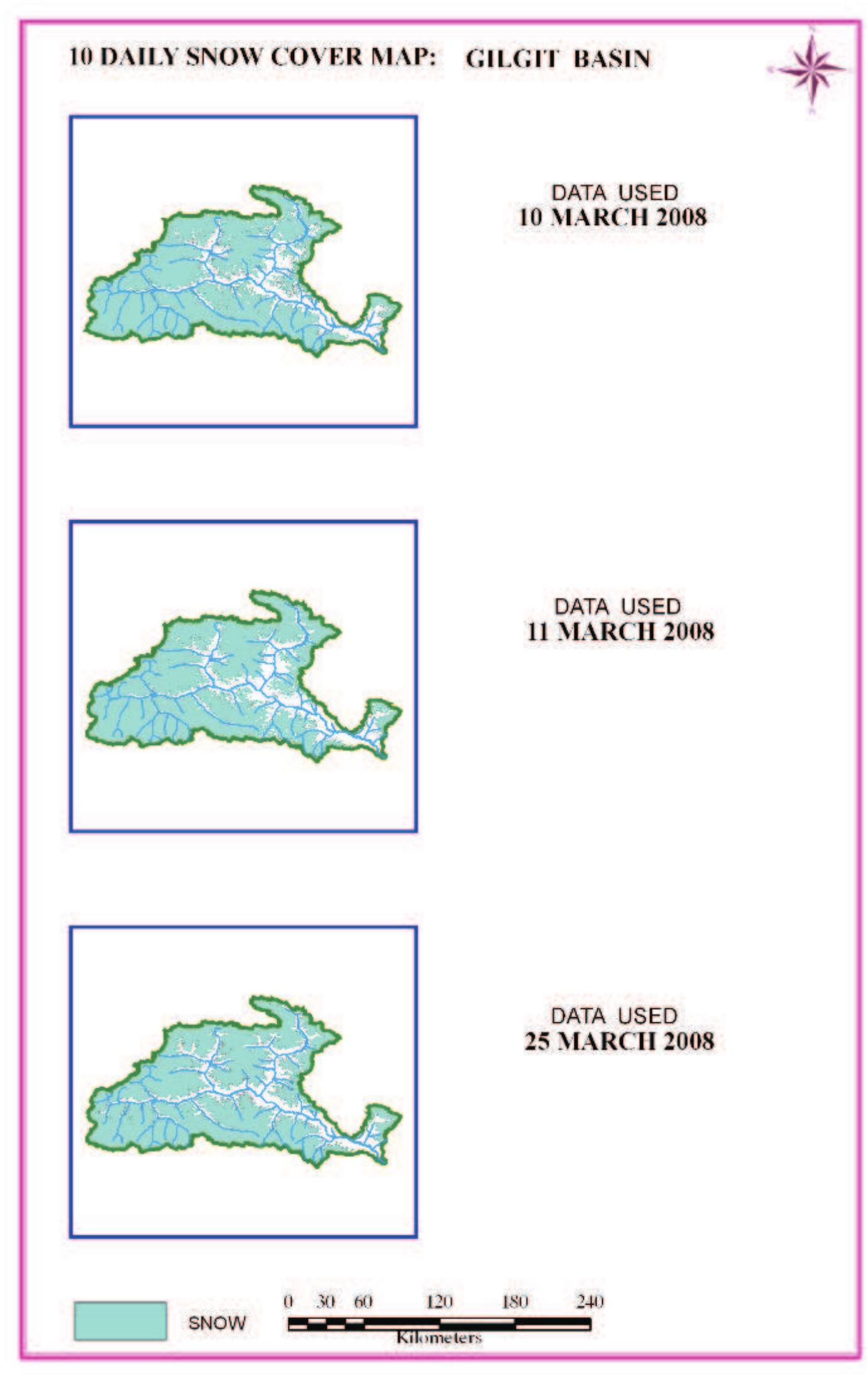 Figure 103: 10 daily snow cover map of Gilgit basin 