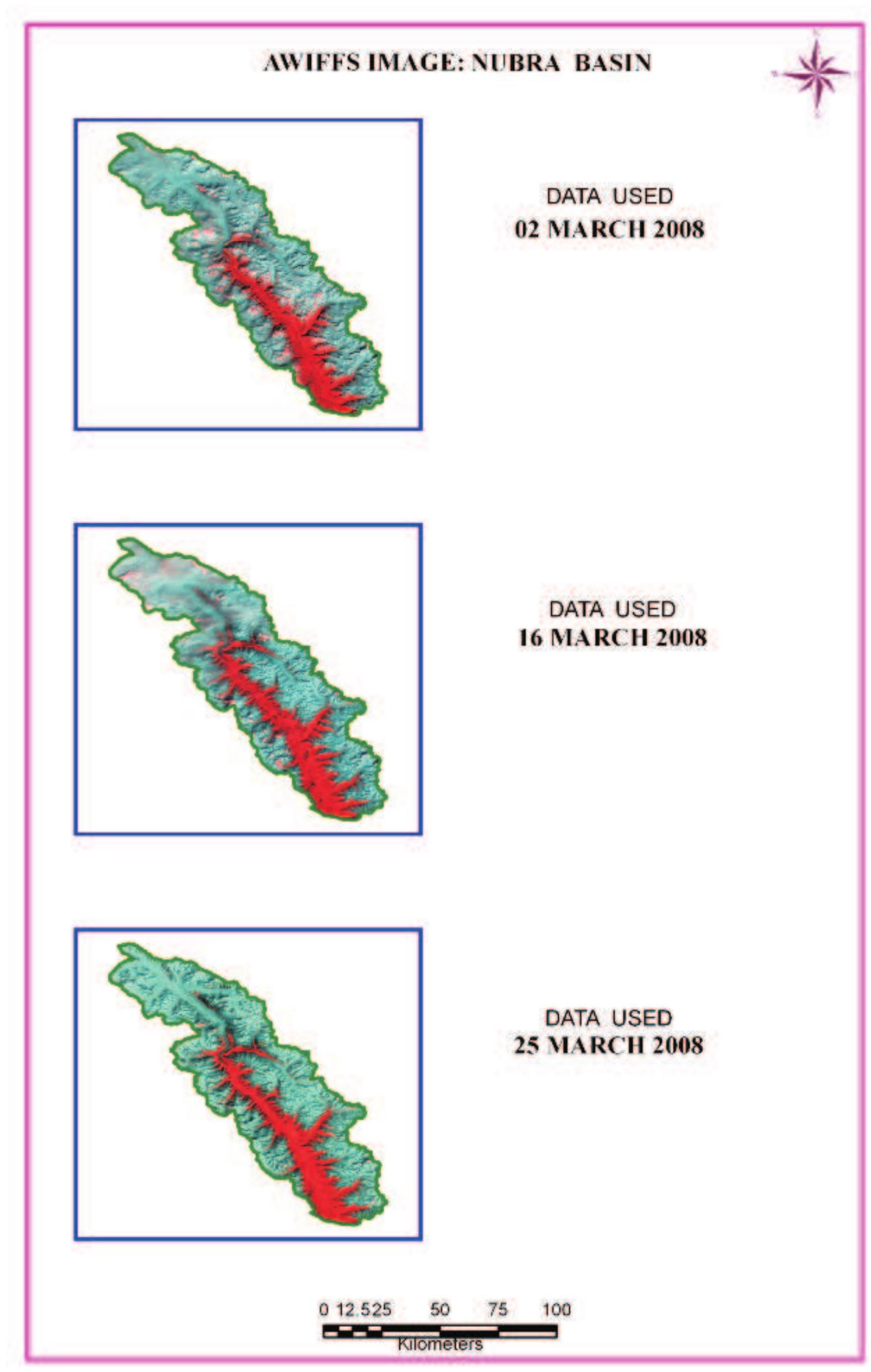 ‘igure 106: AWiFS image of Nubra basin 
