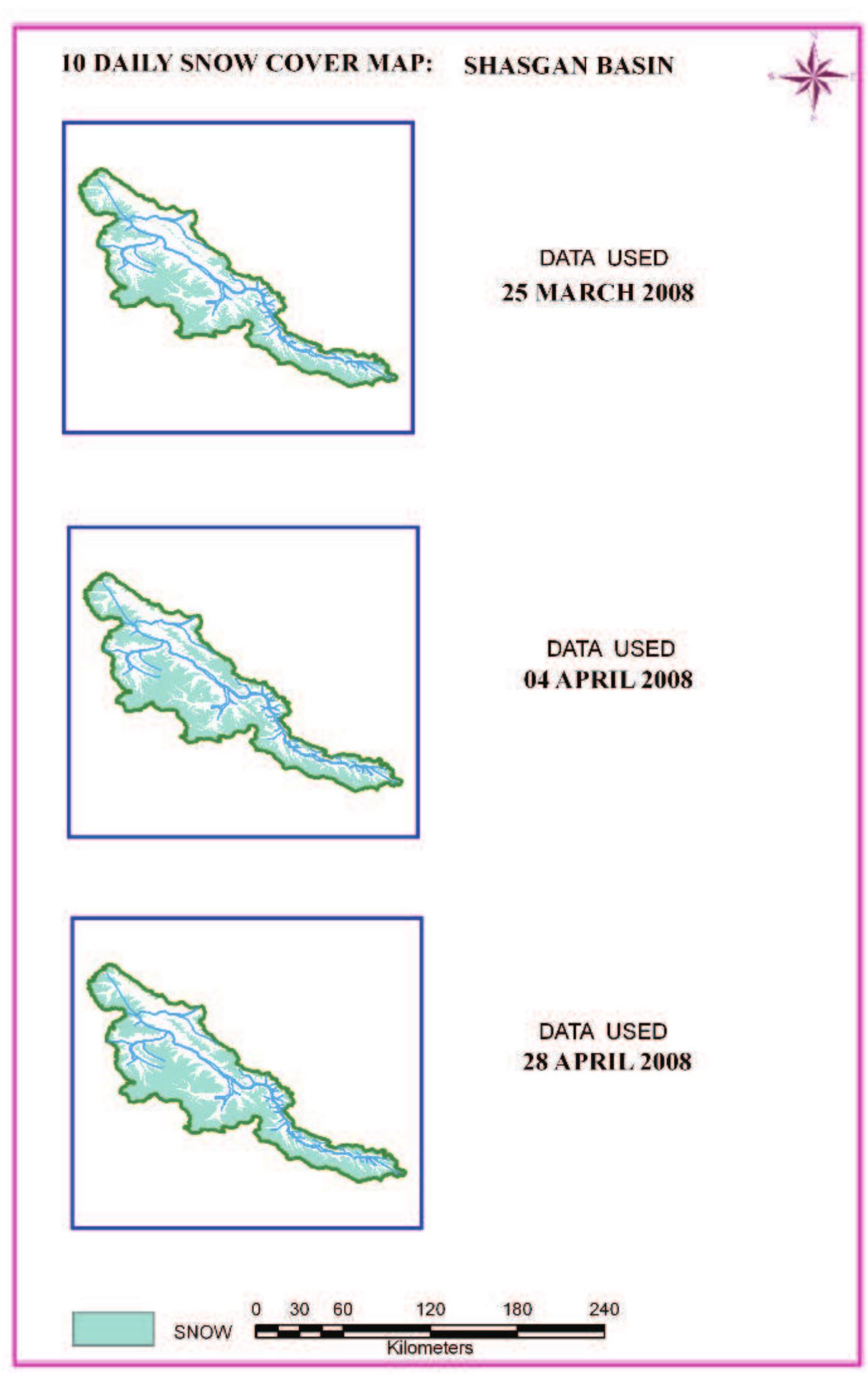 Figure 109: 10 daily snow cover map of Shasgan basin 