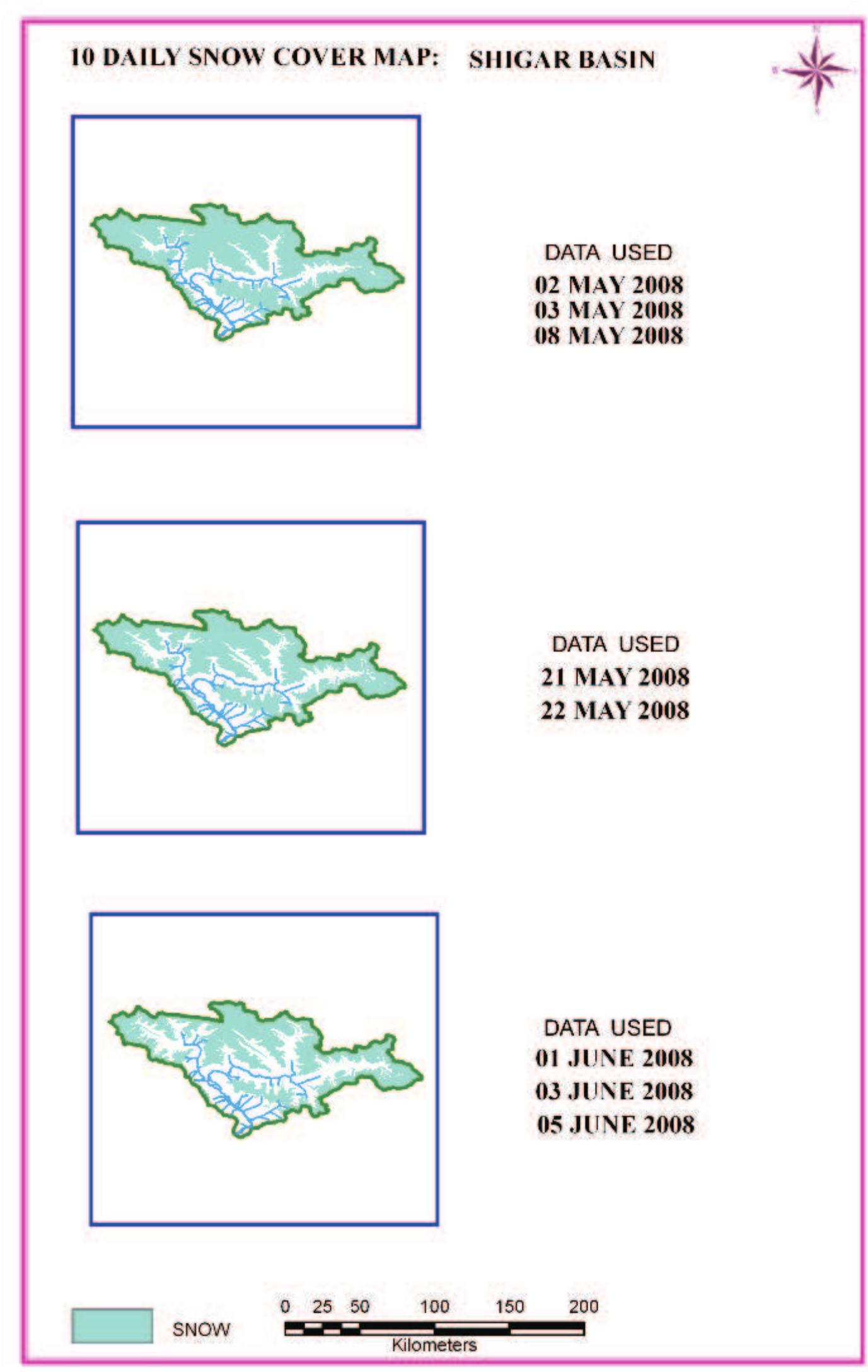 Figure 111: 10 daily snow cover map of Shigar basin 